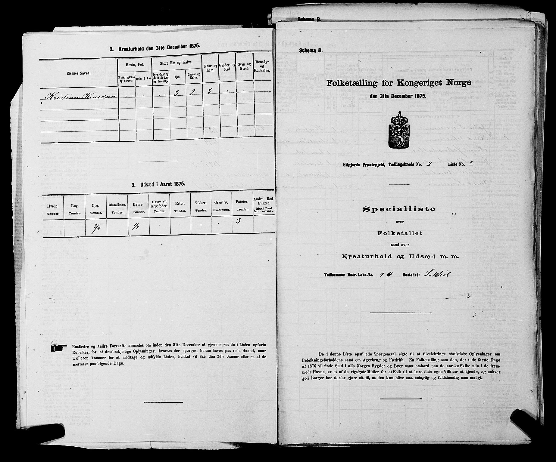 SAKO, Folketelling 1875 for 0828P Seljord prestegjeld, 1875, s. 171