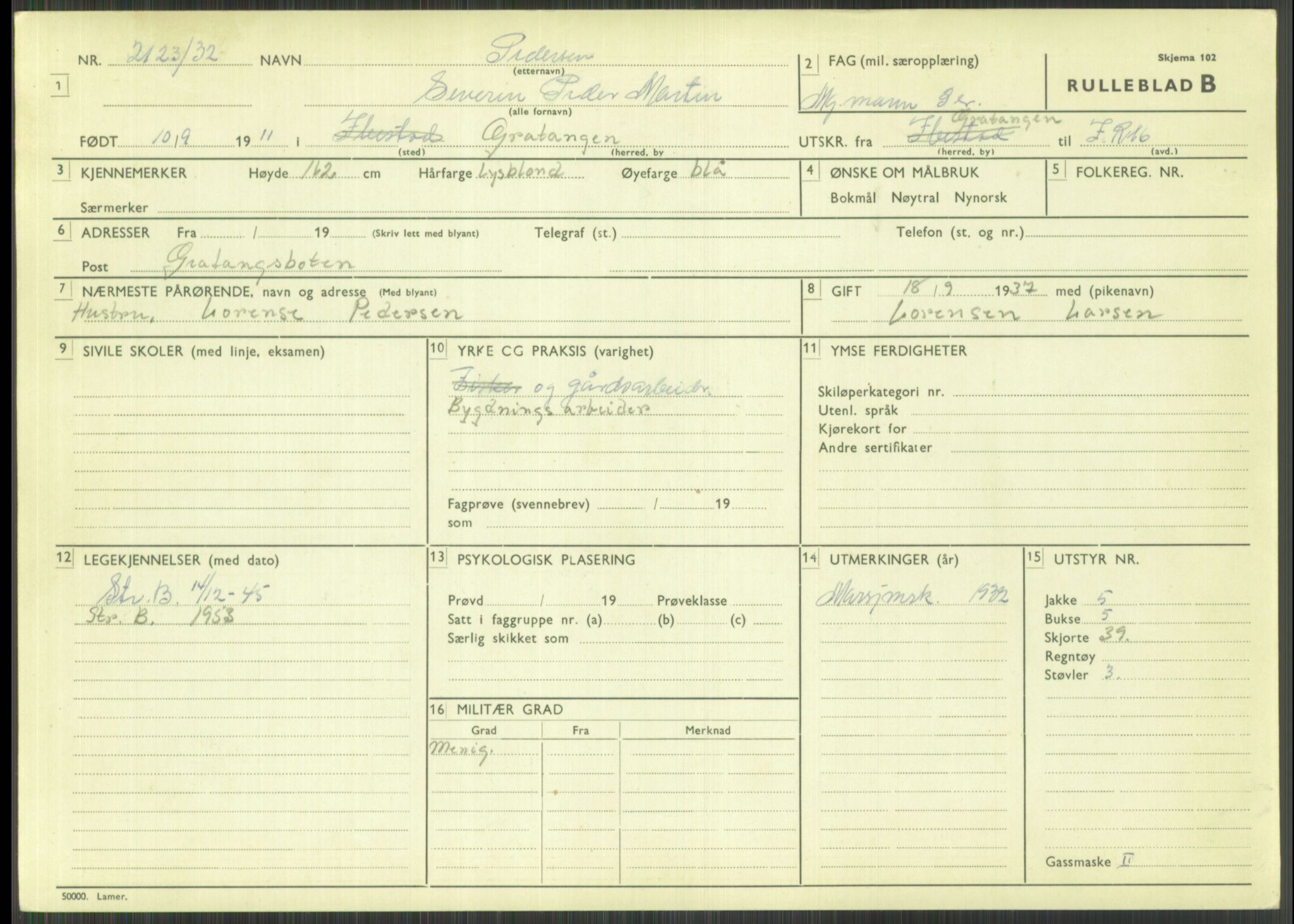 Forsvaret, Troms infanteriregiment nr. 16, AV/RA-RAFA-3146/P/Pa/L0016: Rulleblad for regimentets menige mannskaper, årsklasse 1932, 1932, s. 1325