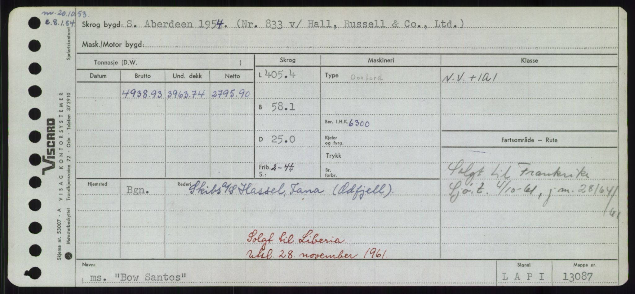 Sjøfartsdirektoratet med forløpere, Skipsmålingen, RA/S-1627/H/Hd/L0004: Fartøy, Bia-Boy, s. 663