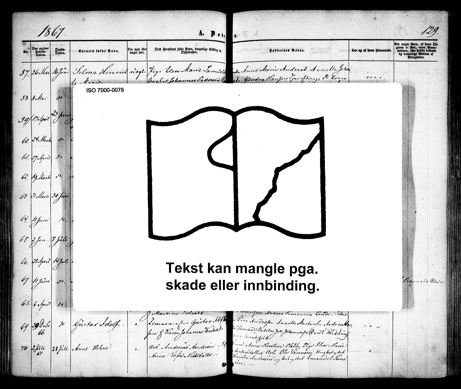 Sarpsborg prestekontor Kirkebøker, SAO/A-2006/F/Fa/L0001: Ministerialbok nr. 1, 1859-1868, s. 129