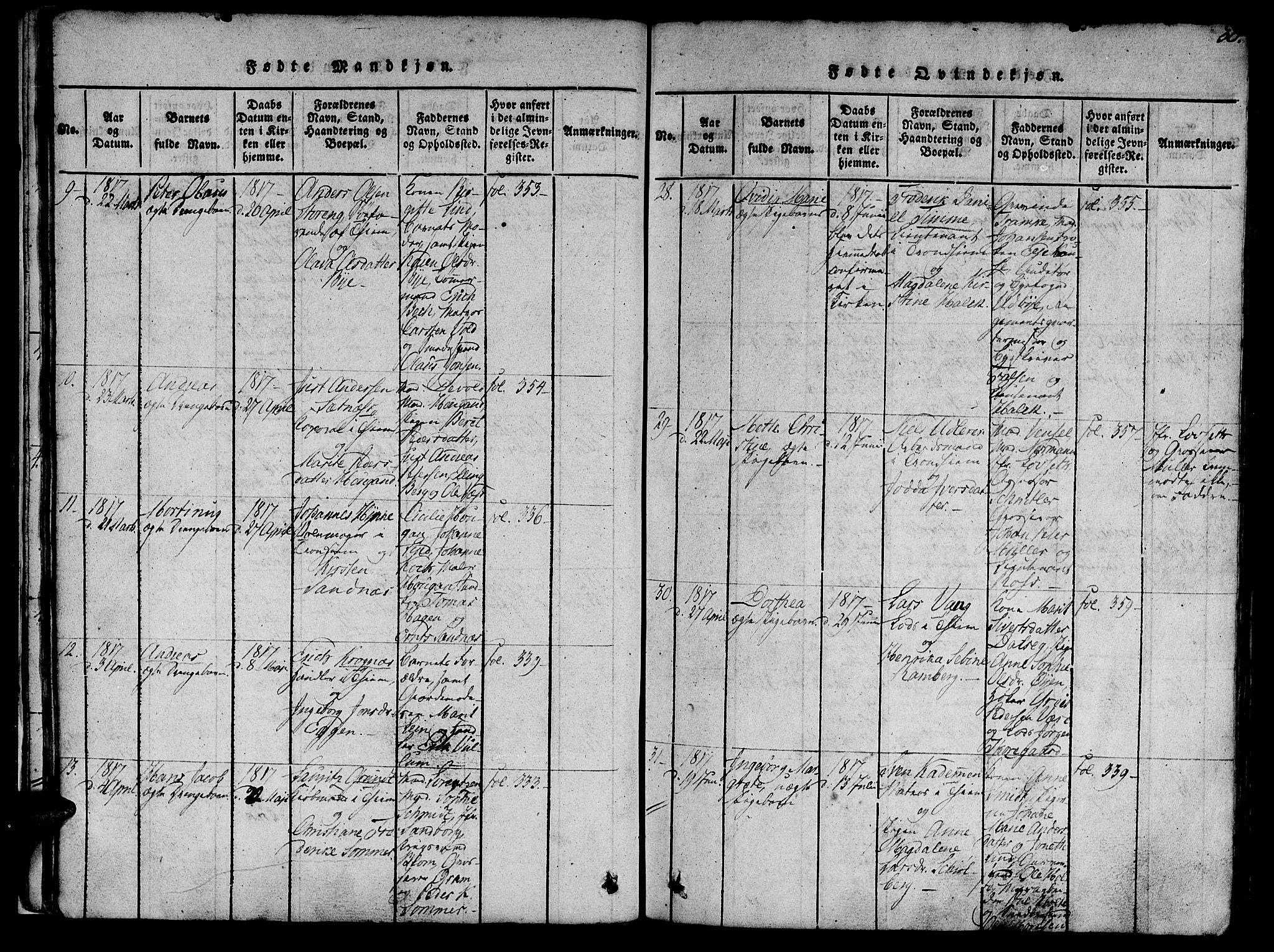 Ministerialprotokoller, klokkerbøker og fødselsregistre - Sør-Trøndelag, SAT/A-1456/602/L0135: Klokkerbok nr. 602C03, 1815-1832, s. 30