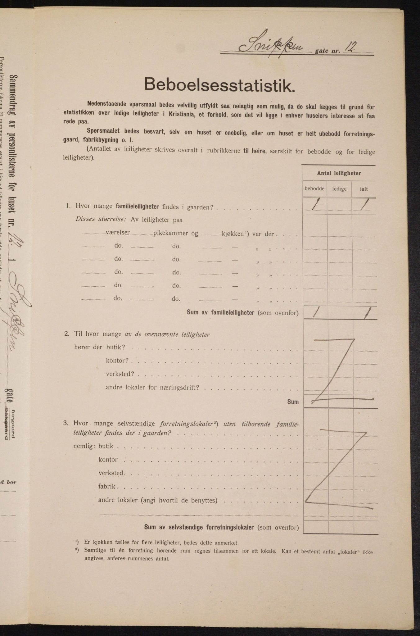 OBA, Kommunal folketelling 1.2.1913 for Kristiania, 1913, s. 98104