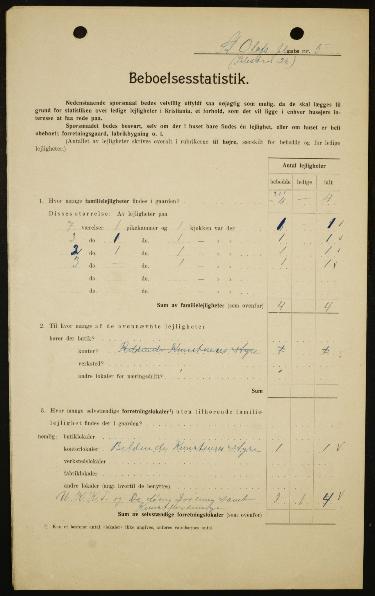 OBA, Kommunal folketelling 1.2.1909 for Kristiania kjøpstad, 1909, s. 80379