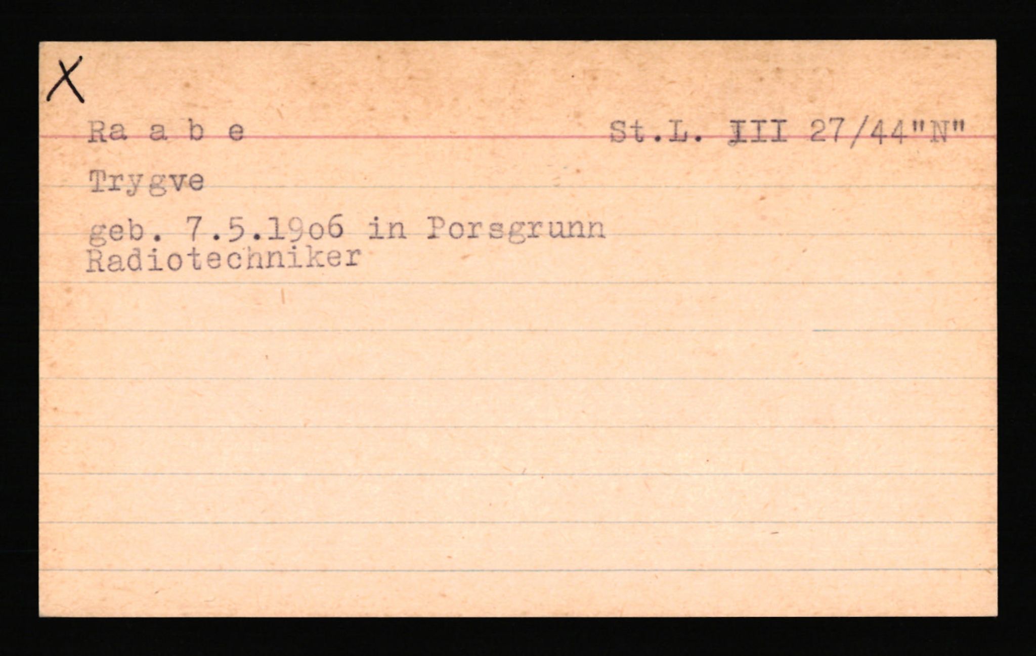 SS- und Polizeigericht Nord (IX), AV/RA-RAFA-3182/0001/C/Ca/L0006: kartotekkort for personer alfabetisk på etternavn: Q-S, 1940-1945, s. 4