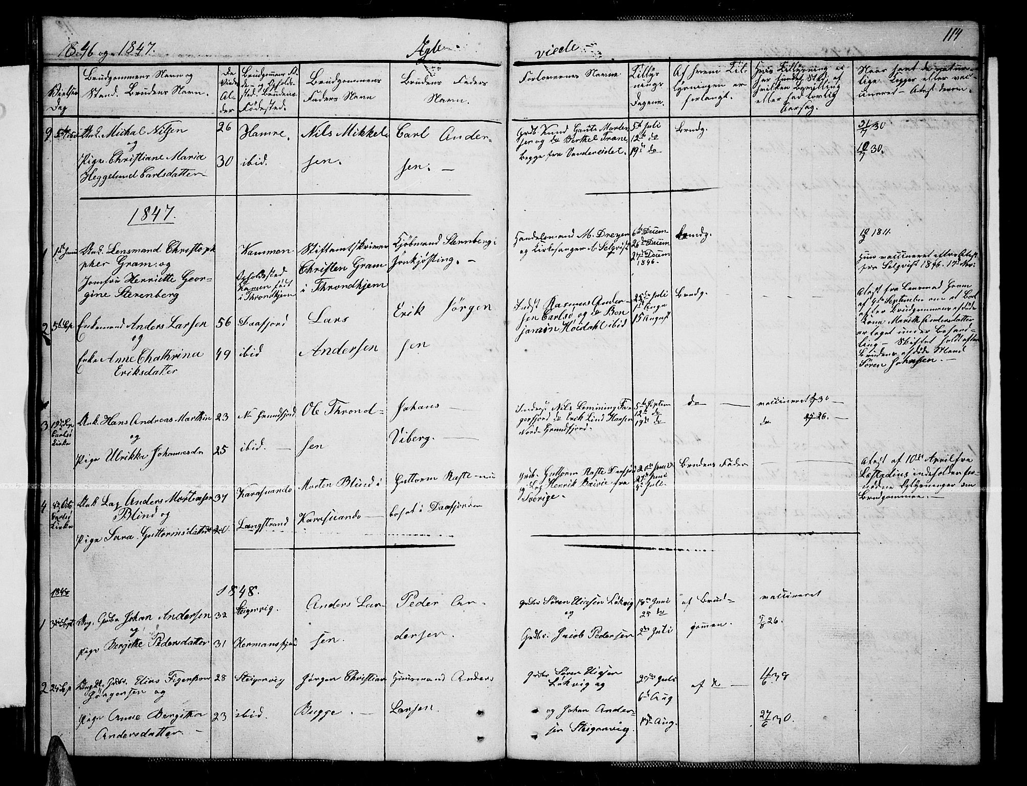 Karlsøy sokneprestembete, SATØ/S-1299/H/Ha/Hab/L0004klokker: Klokkerbok nr. 4, 1845-1870, s. 114