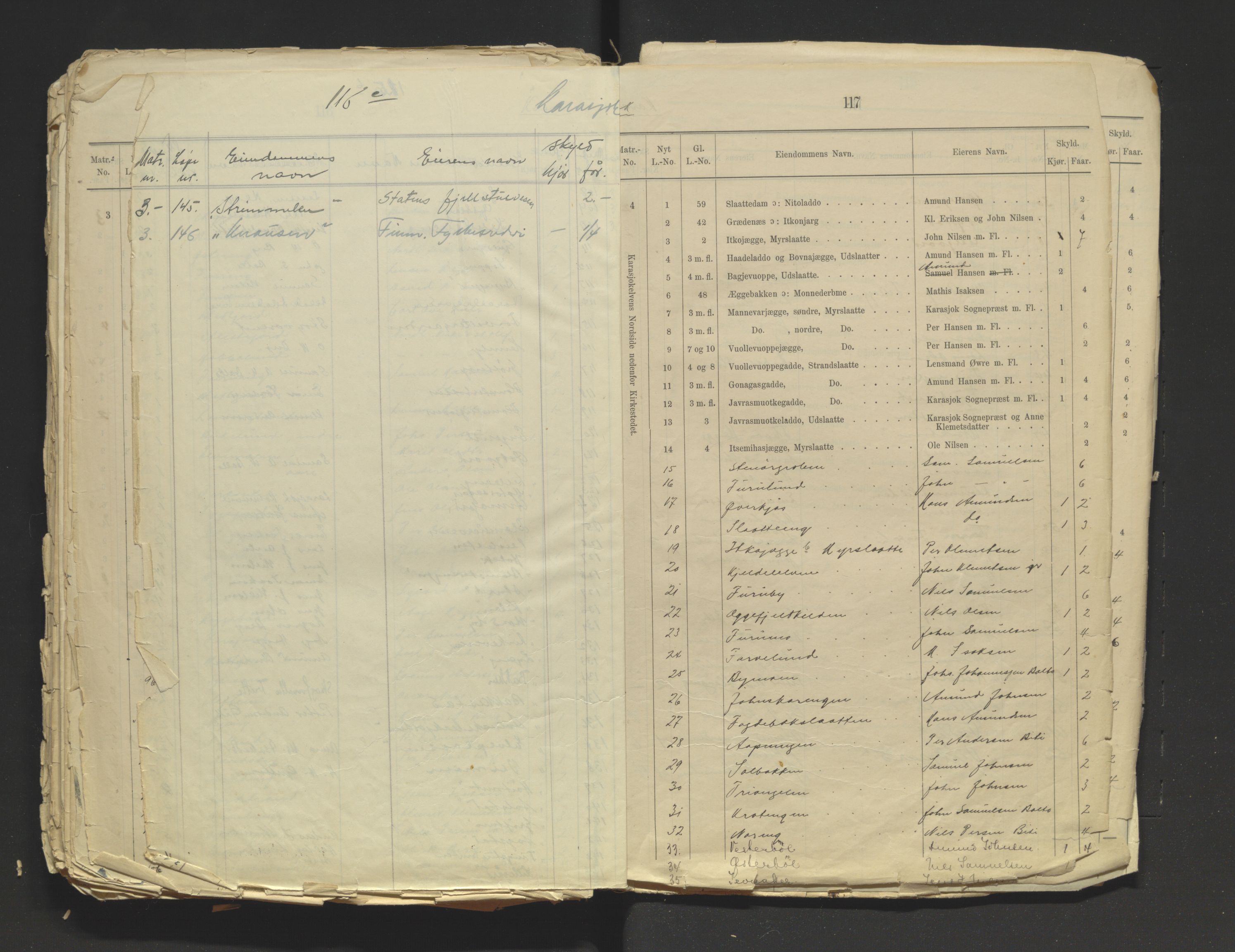 Tana fogderi/sorenskriveri, AV/SATØ-S-0058/I/Ip/L0254/0001: -- / Annet om tinglysing. Matrikkel, Tana sorenskriveri., 1884, s. 116c-117