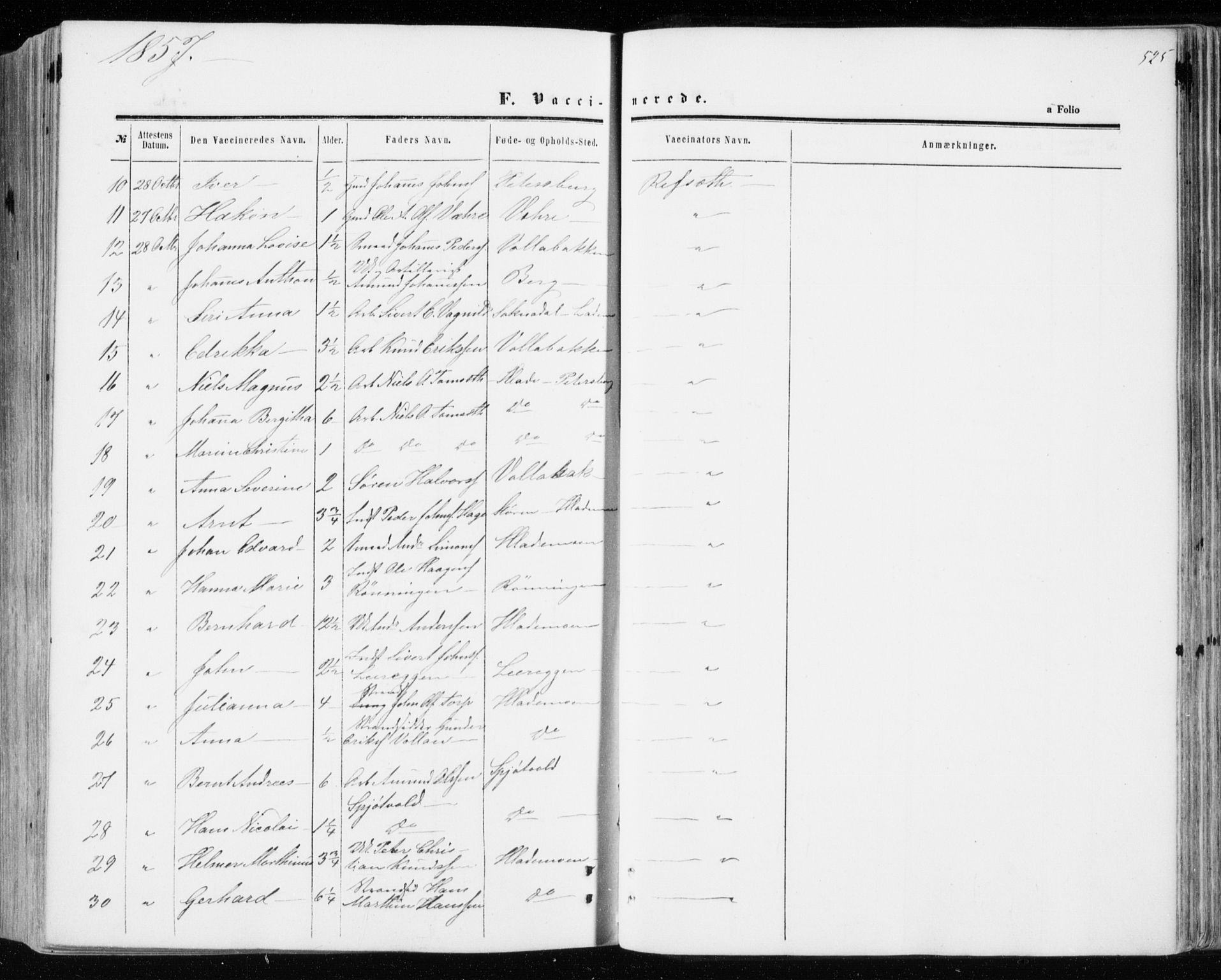 Ministerialprotokoller, klokkerbøker og fødselsregistre - Sør-Trøndelag, SAT/A-1456/606/L0292: Ministerialbok nr. 606A07, 1856-1865, s. 525