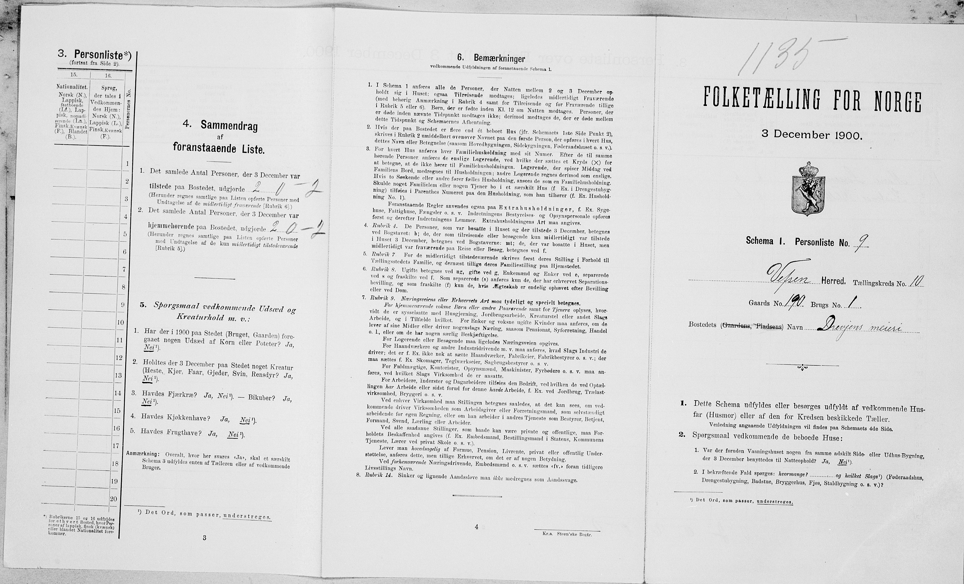 SAT, Folketelling 1900 for 1824 Vefsn herred, 1900, s. 895