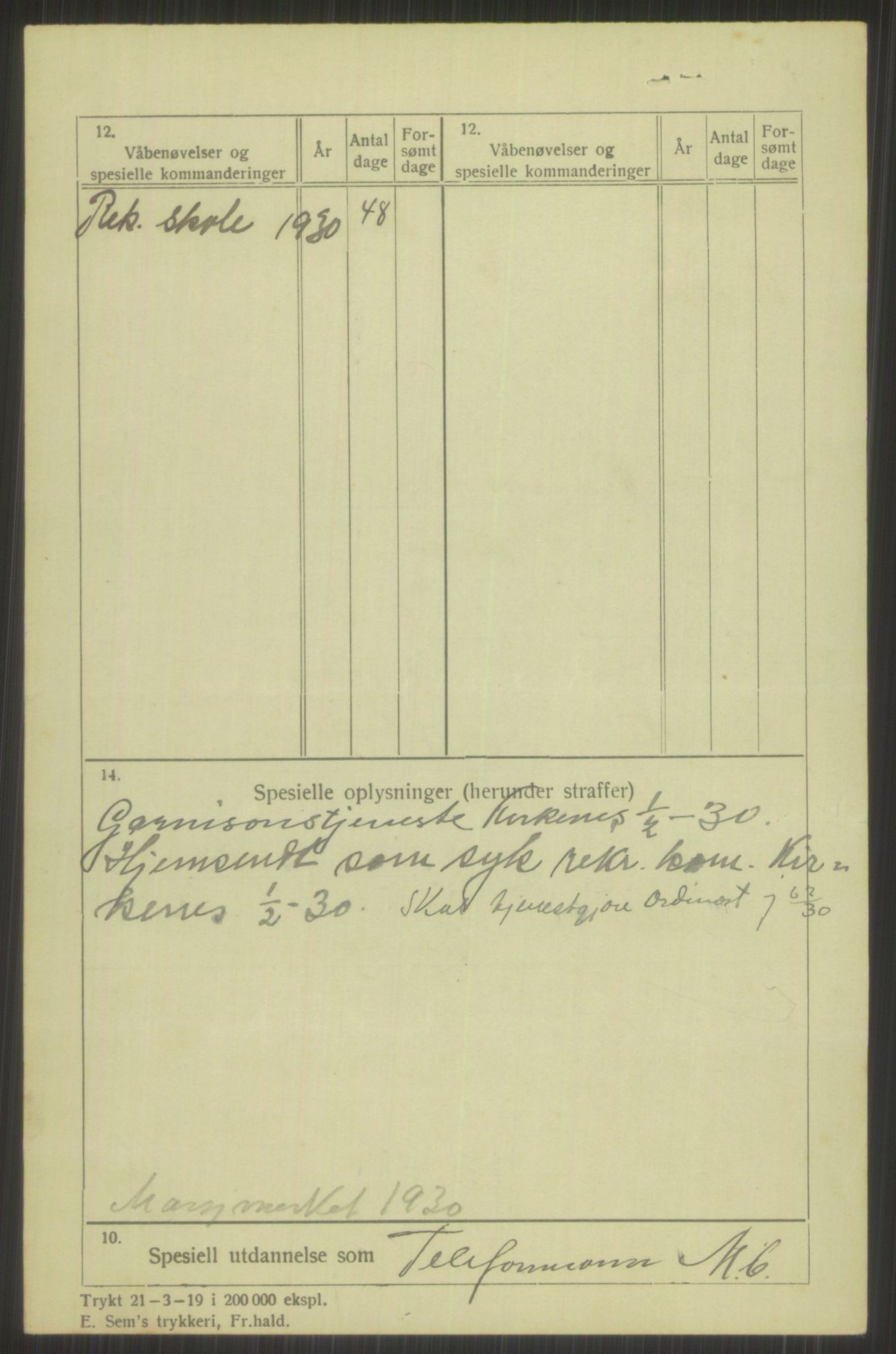 Forsvaret, Troms infanteriregiment nr. 16, AV/RA-RAFA-3146/P/Pa/L0013/0004: Rulleblad / Rulleblad for regimentets menige mannskaper, årsklasse 1929, 1929, s. 12