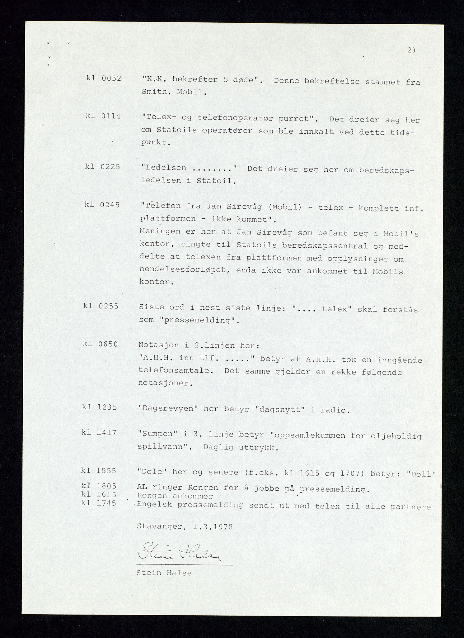 Pa 1339 - Statoil ASA, SAST/A-101656/0001/D/Dm/L0410: Utblåsing. Ulykker og Skader., 1978, s. 21