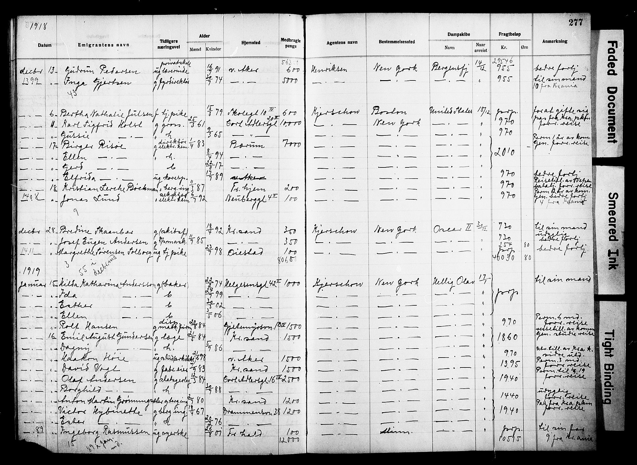 Oslo politidistrikt, AV/SAO-A-10085/E/Ee/Eef/L0032: Emigrantprotokoll, 1914-1919, s. 277