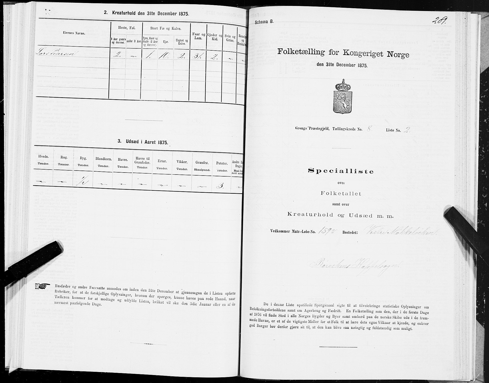 SAT, Folketelling 1875 for 1742P Grong prestegjeld, 1875, s. 4209