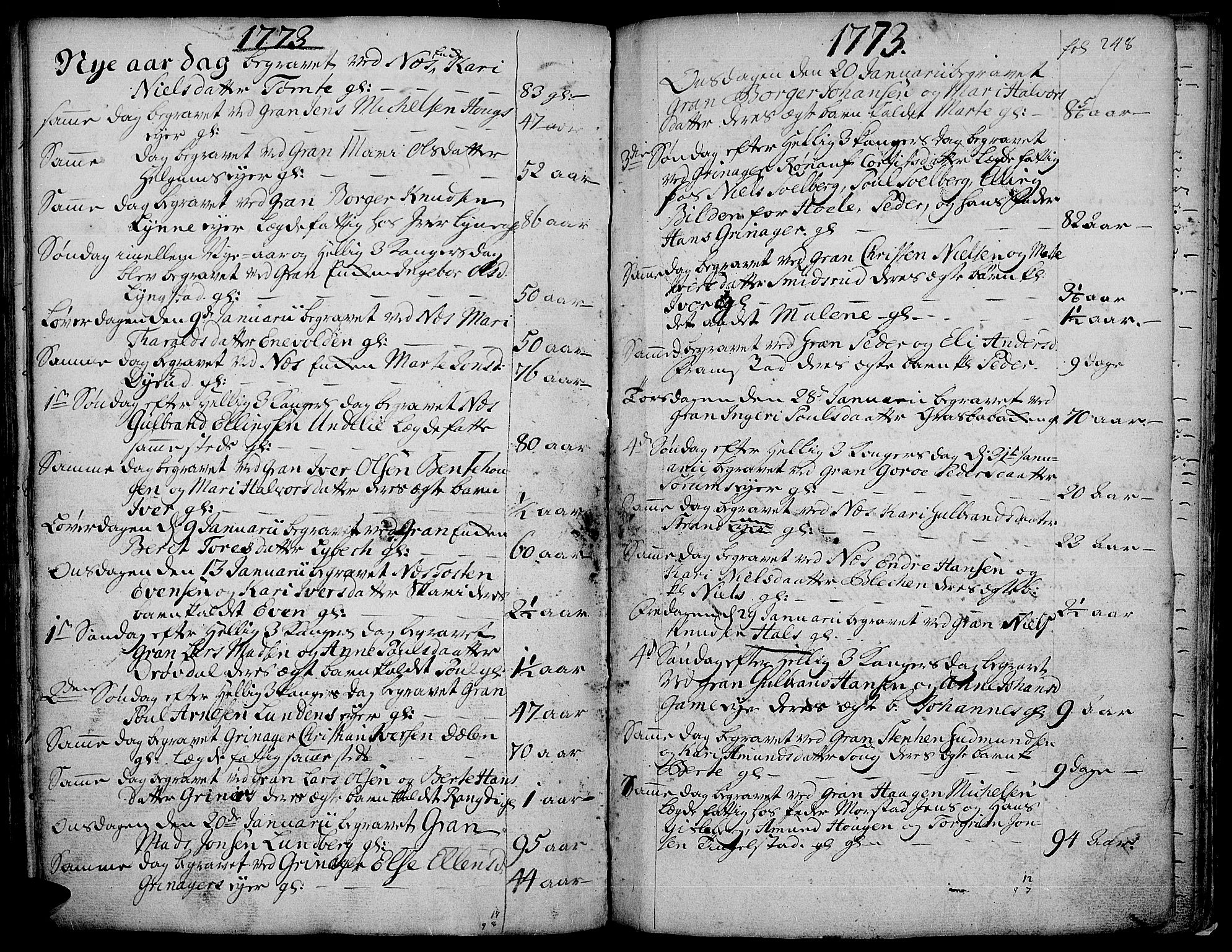 Gran prestekontor, AV/SAH-PREST-112/H/Ha/Haa/L0004: Ministerialbok nr. 4, 1759-1775, s. 248