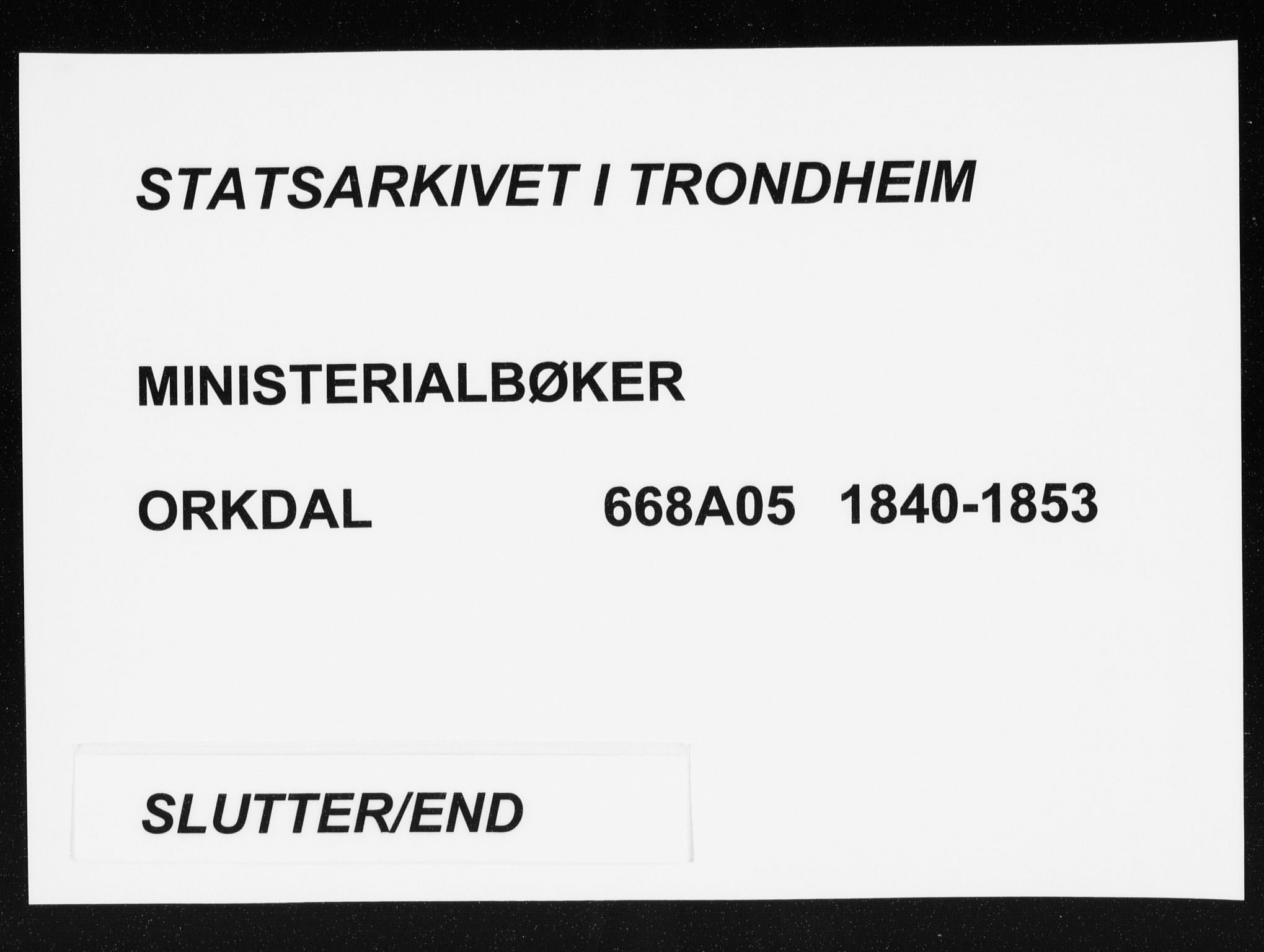 Ministerialprotokoller, klokkerbøker og fødselsregistre - Sør-Trøndelag, SAT/A-1456/668/L0805: Ministerialbok nr. 668A05, 1840-1853
