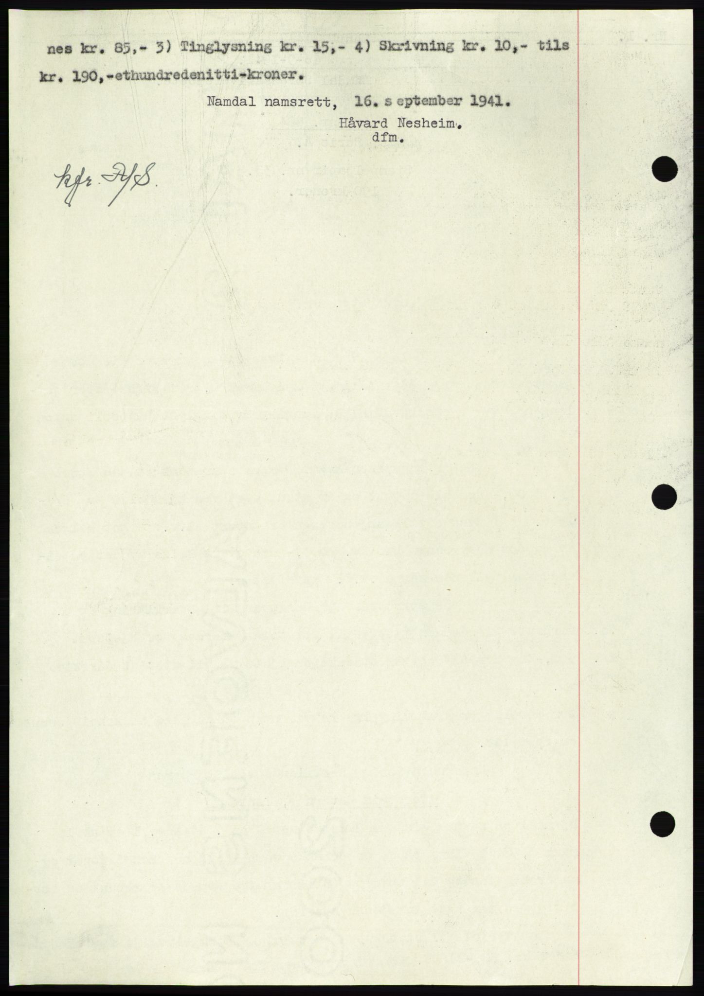 Namdal sorenskriveri, SAT/A-4133/1/2/2C: Pantebok nr. -, 1941-1942, Dagboknr: 1417/1941