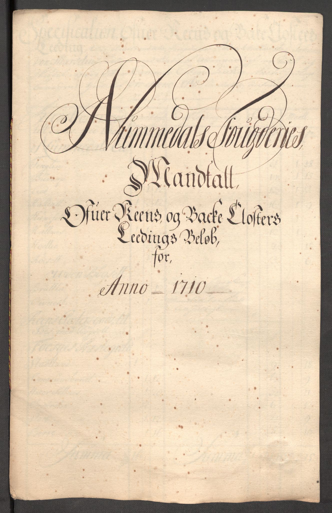 Rentekammeret inntil 1814, Reviderte regnskaper, Fogderegnskap, AV/RA-EA-4092/R64/L4431: Fogderegnskap Namdal, 1709-1710, s. 433