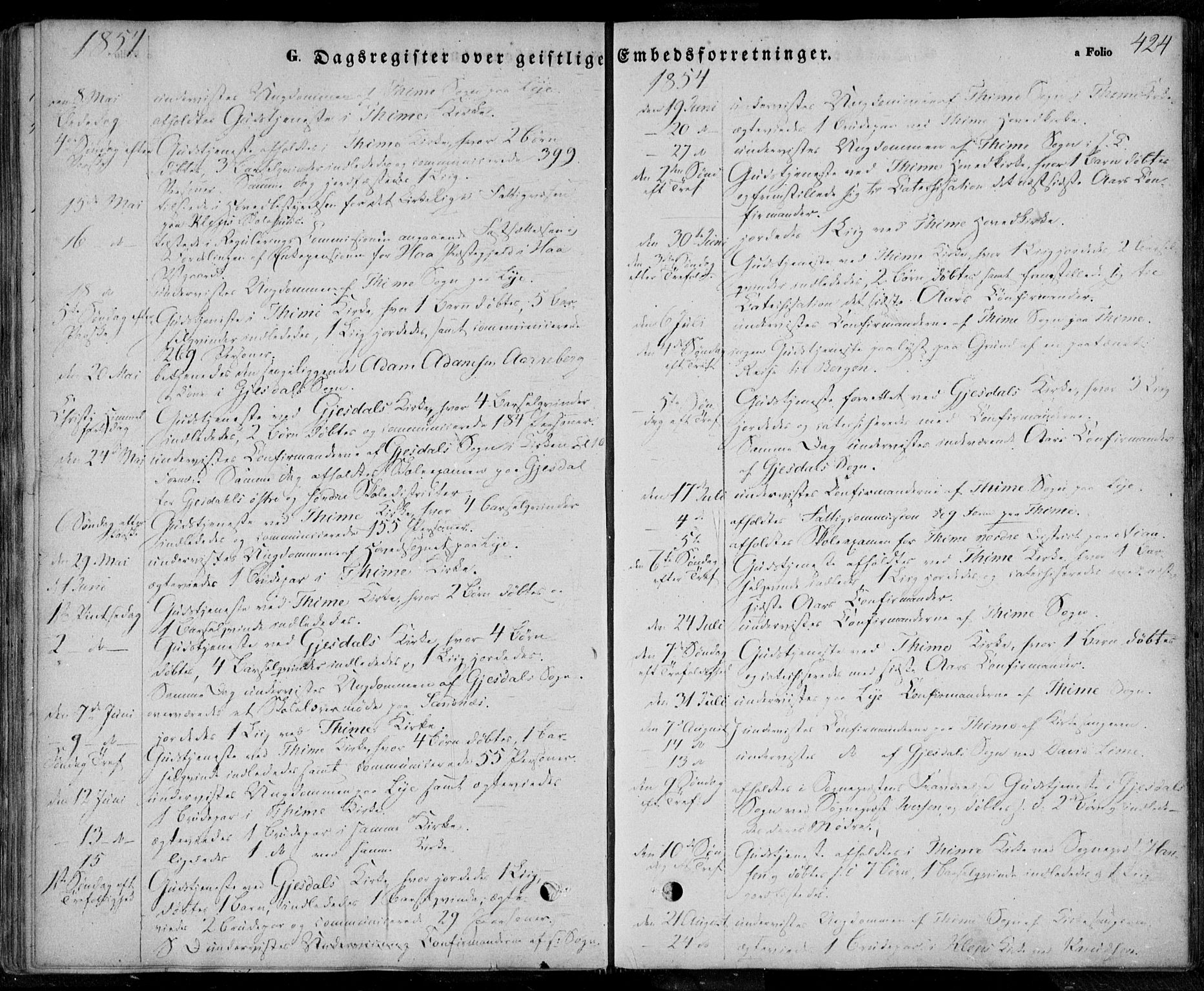 Lye sokneprestkontor, AV/SAST-A-101794/001/30BA/L0006: Ministerialbok nr. A 5.2, 1842-1855, s. 424