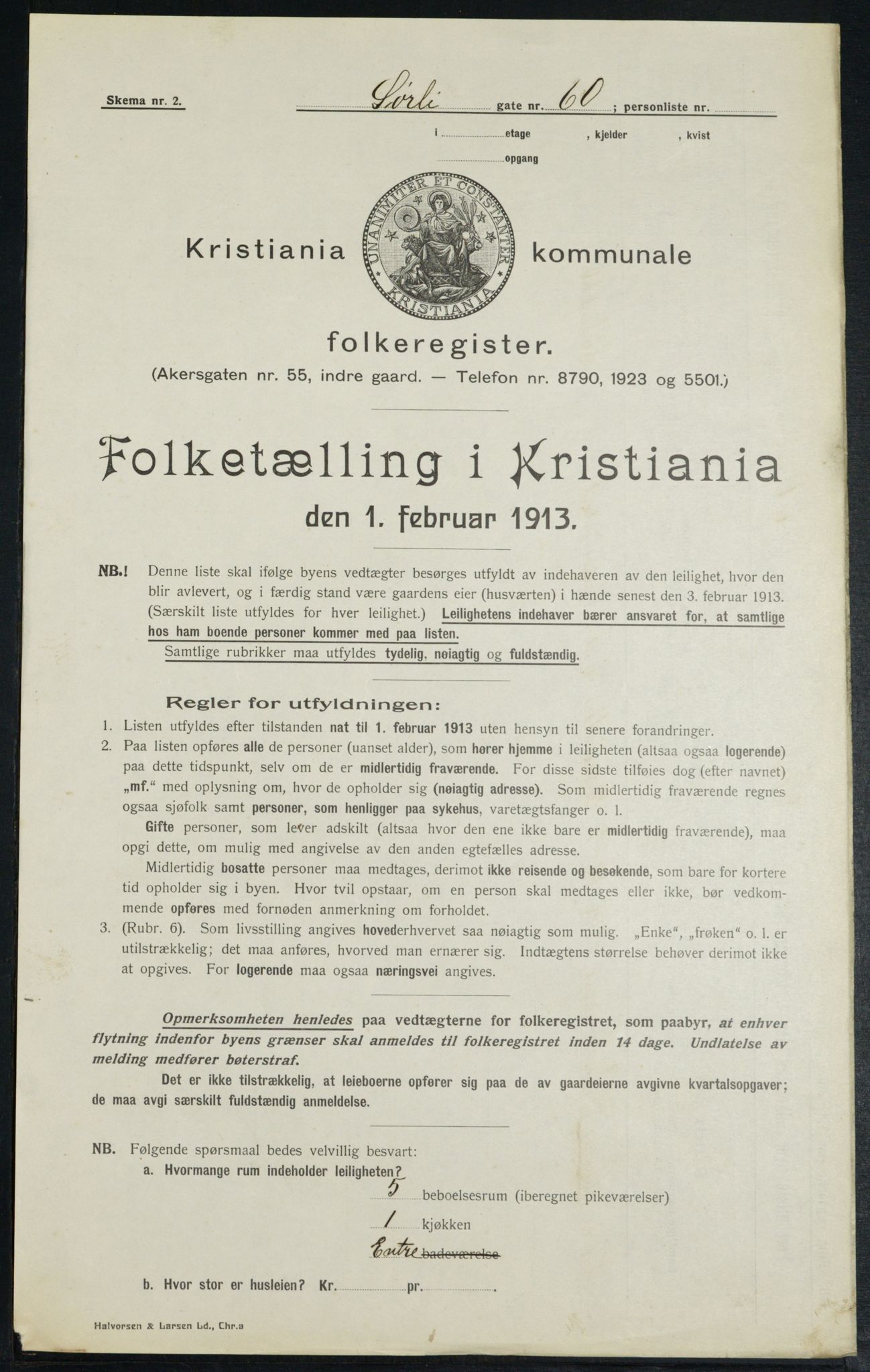 OBA, Kommunal folketelling 1.2.1913 for Kristiania, 1913, s. 106955