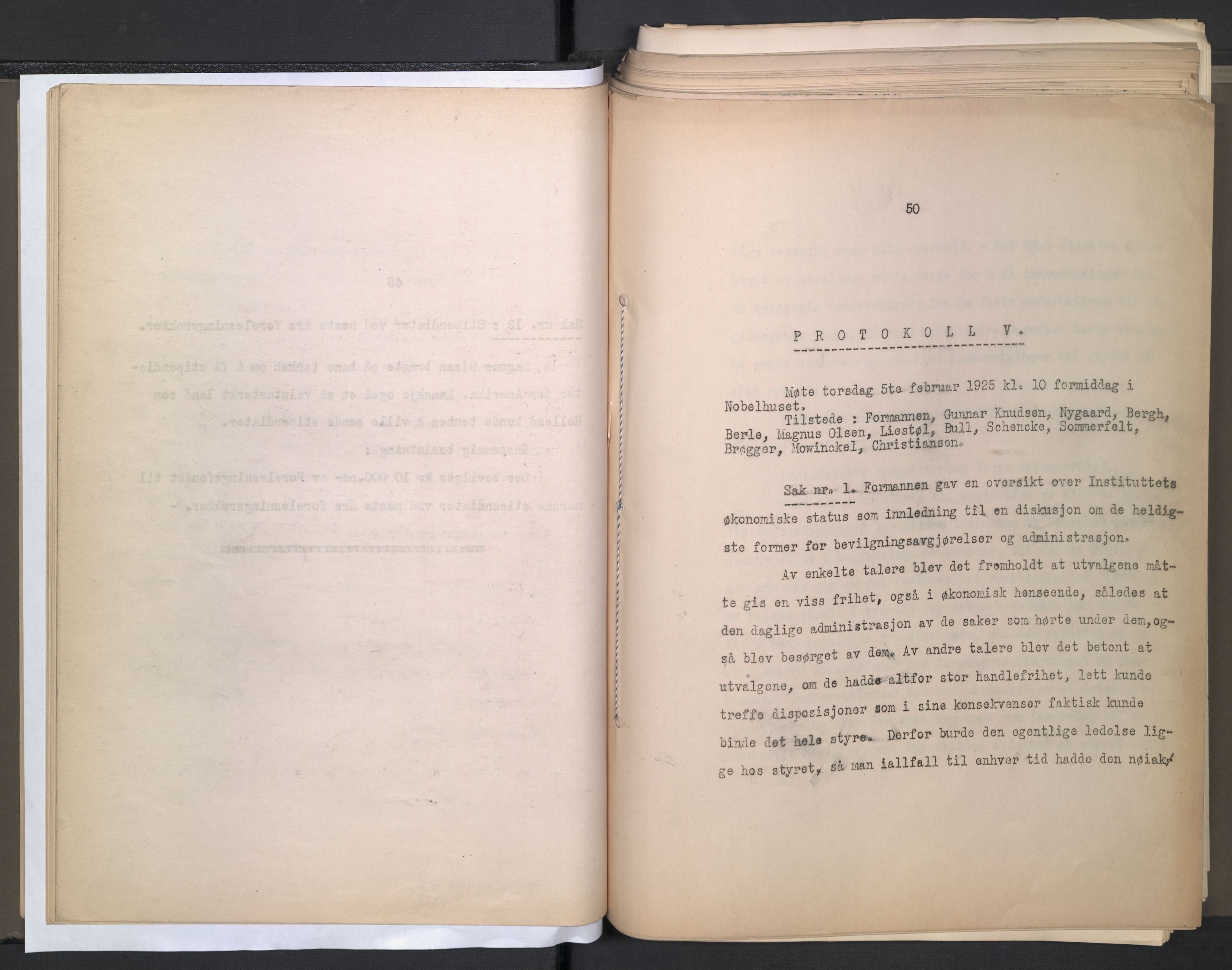 Instituttet for sammenlignende kulturforskning, AV/RA-PA-0424/A/L0005: Styreprotokoll, 1923-1930, s. 50