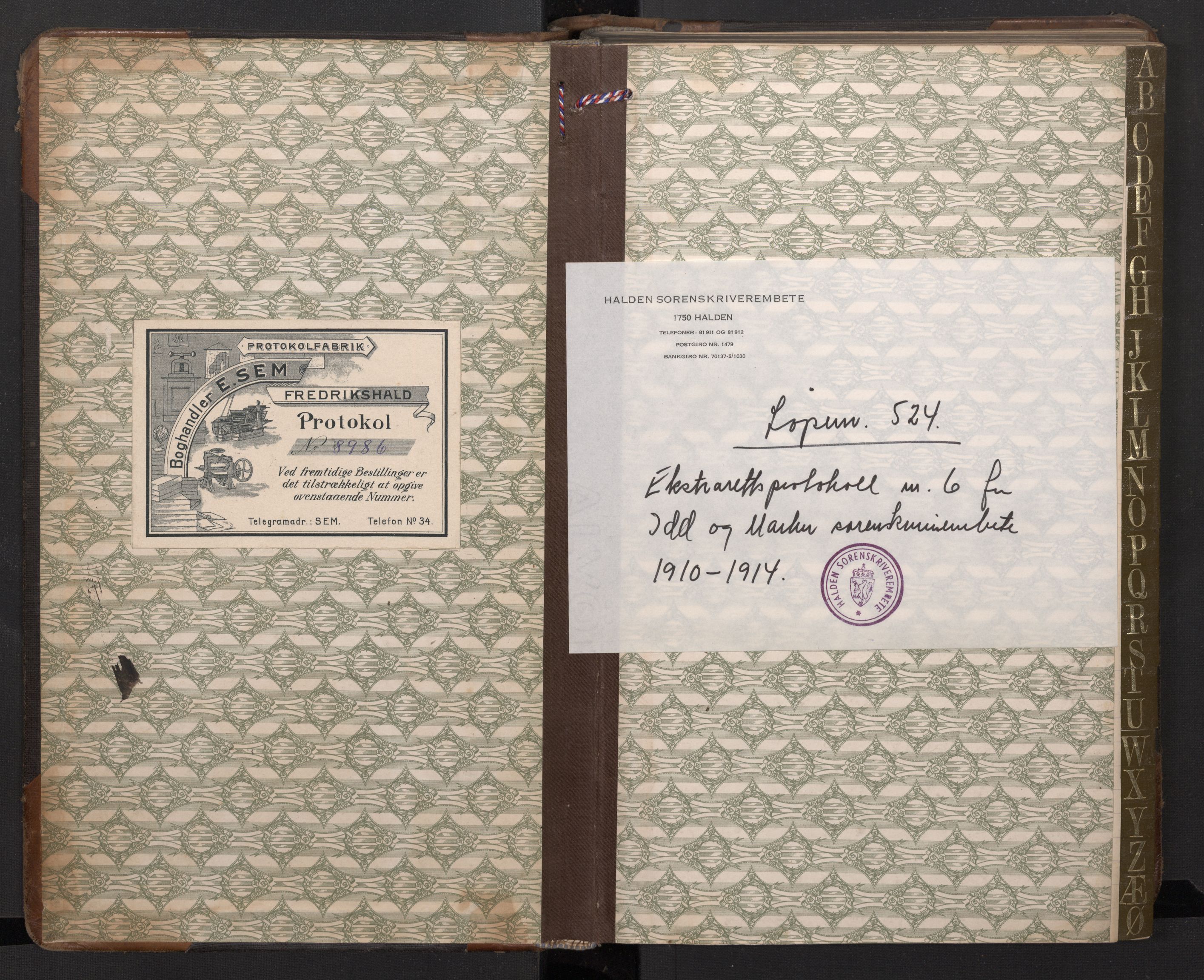 Idd og Marker sorenskriveri, SAO/A-10283/F/Fc/L0013: Ekstrarettsprotokoll, 1910-1914