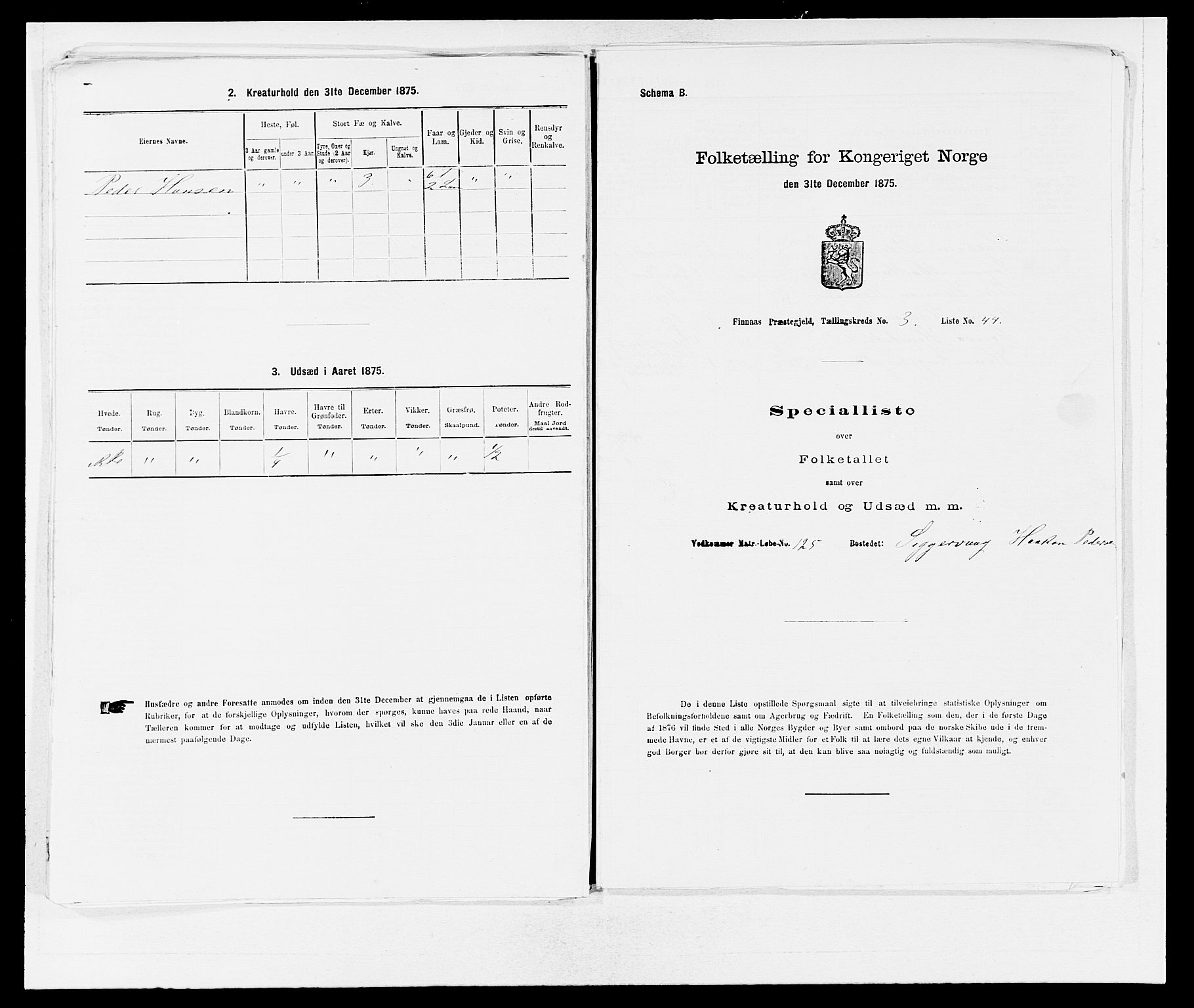 SAB, Folketelling 1875 for 1218P Finnås prestegjeld, 1875, s. 508