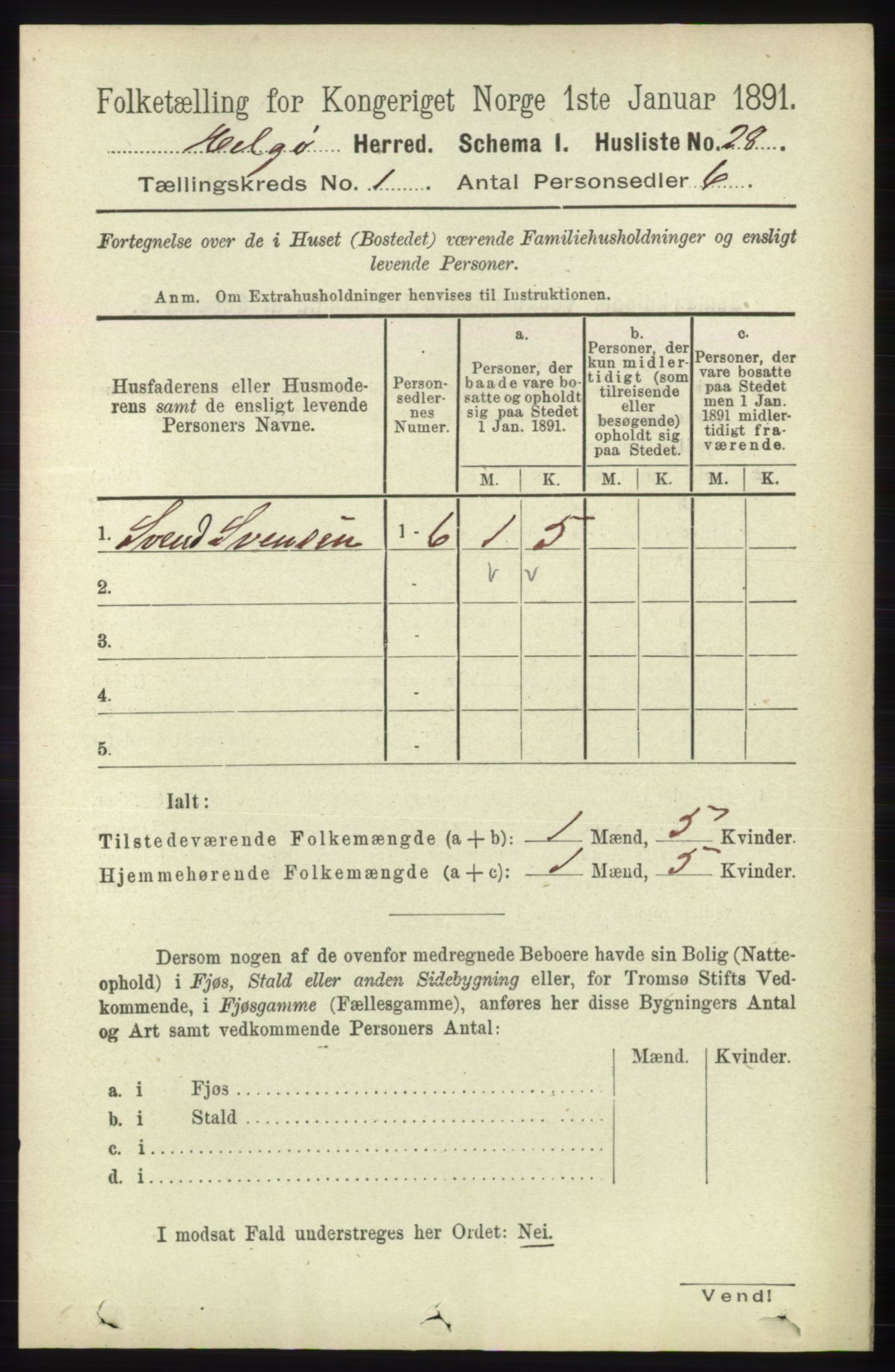 RA, Folketelling 1891 for 1935 Helgøy herred, 1891, s. 41