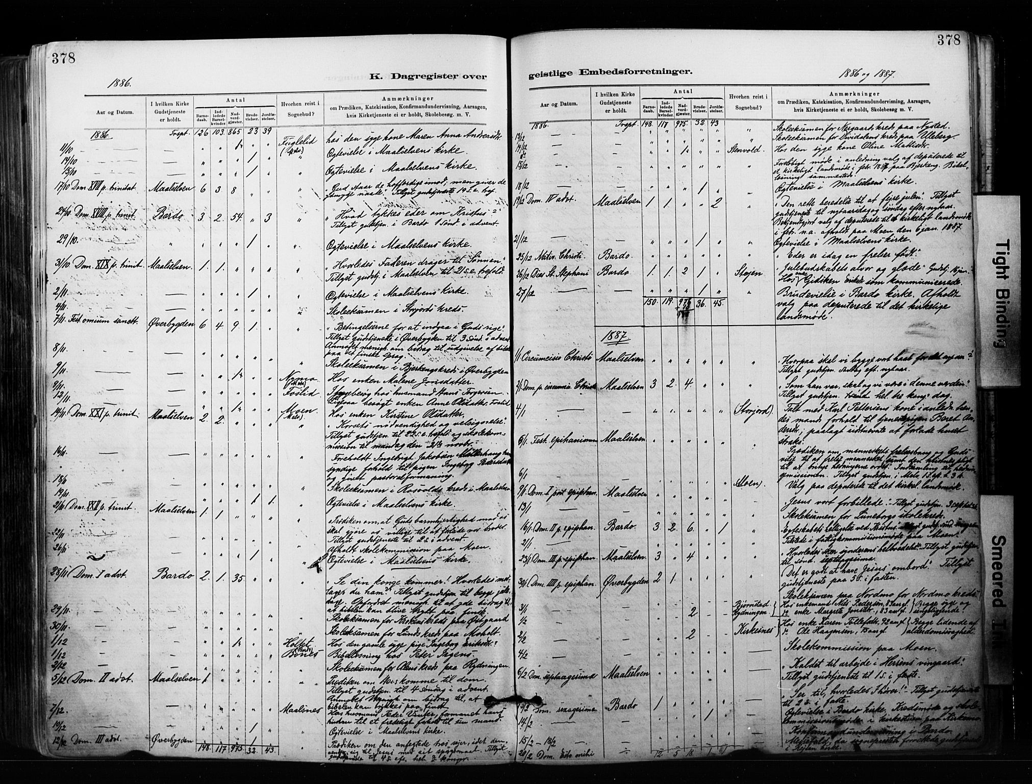 Målselv sokneprestembete, AV/SATØ-S-1311/G/Ga/Gaa/L0007kirke: Ministerialbok nr. 7, 1884-1903, s. 378