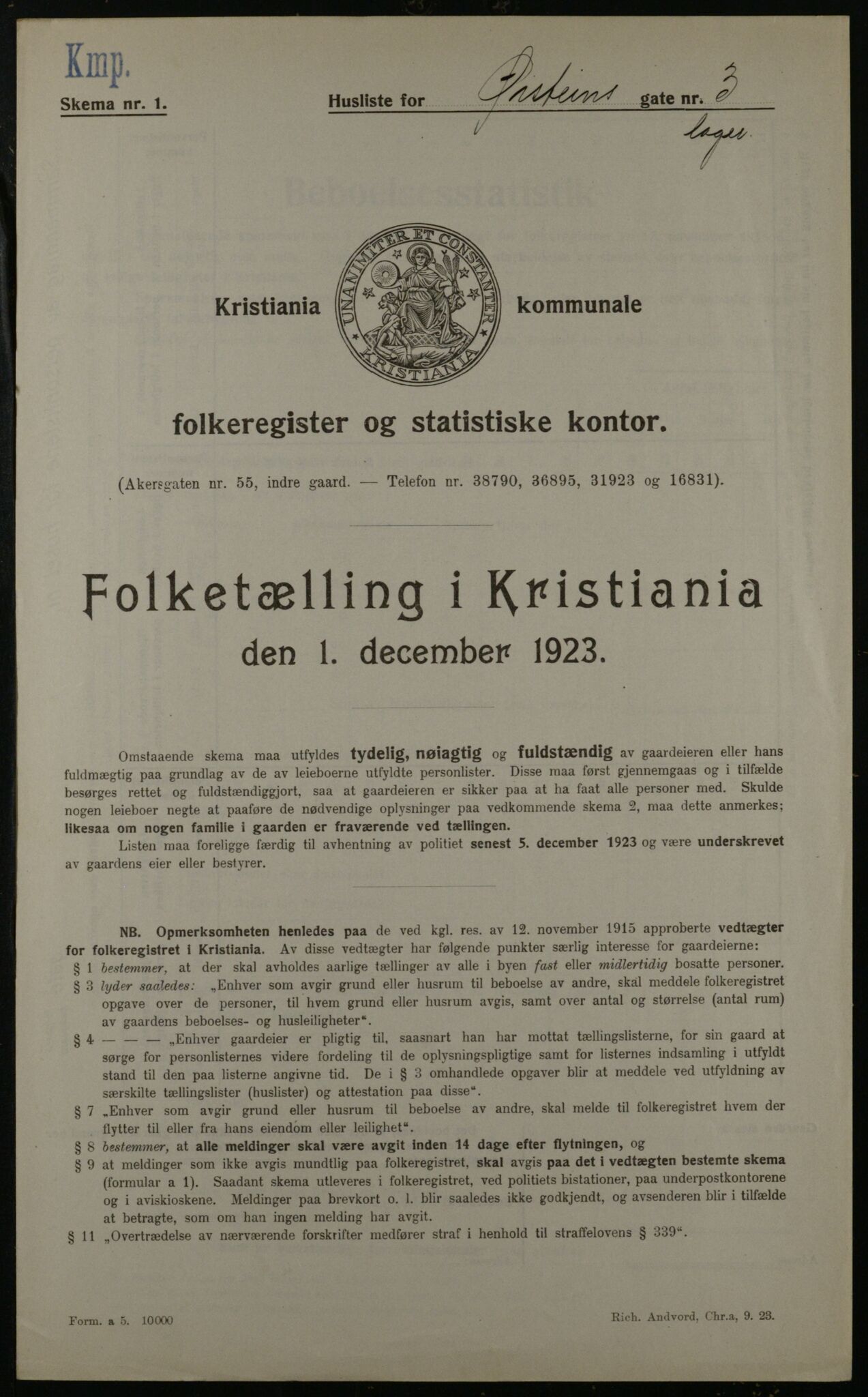 OBA, Kommunal folketelling 1.12.1923 for Kristiania, 1923, s. 36294