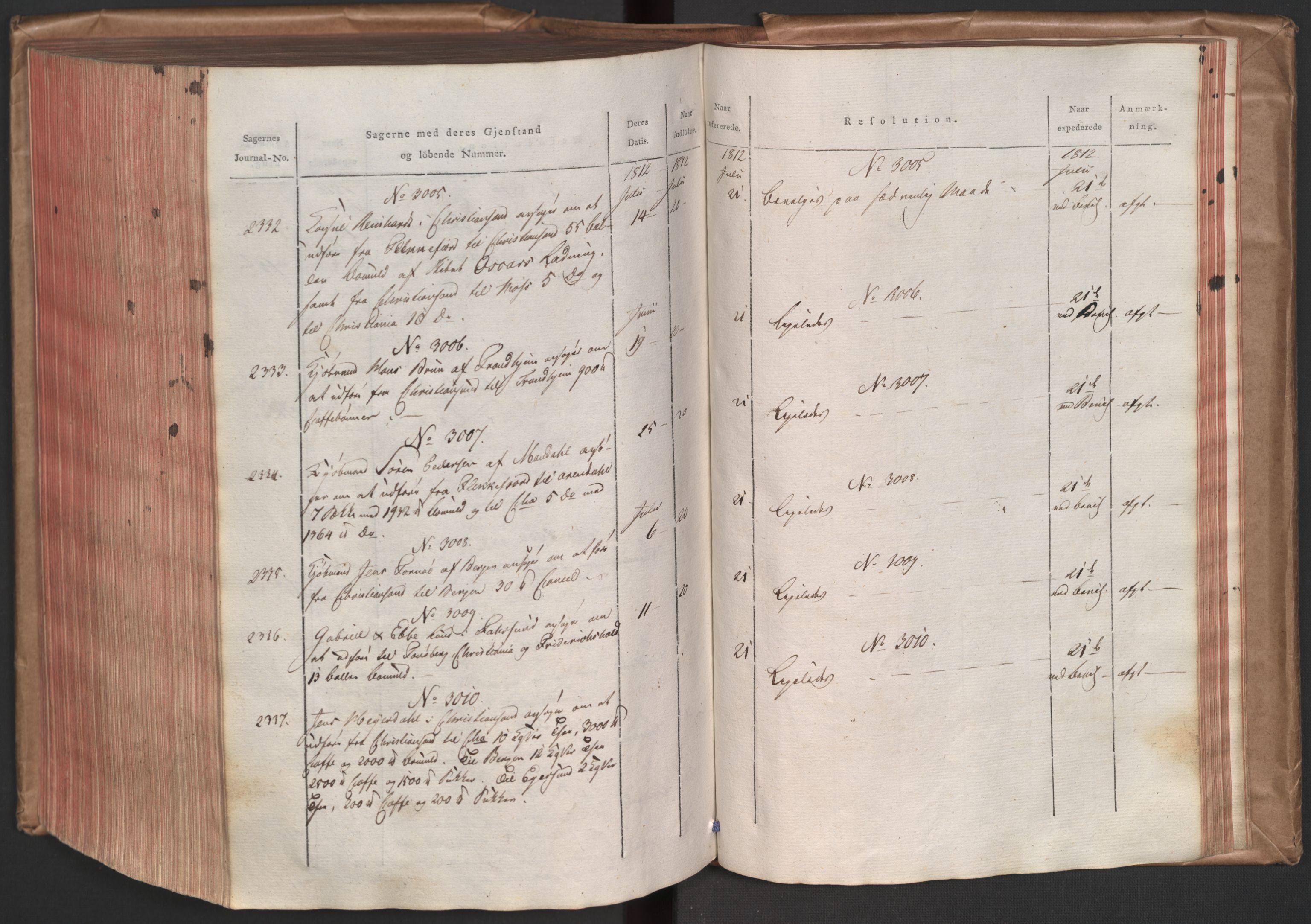 Stattholderembetet 1810-1814, 1. kontor (Kontor A), AV/RA-EA-2872/Ab/L0003: Referatprotokoll,  j.nr. 1244-2337,  l.nr. 1589-3010, 1811-1812, s. 389