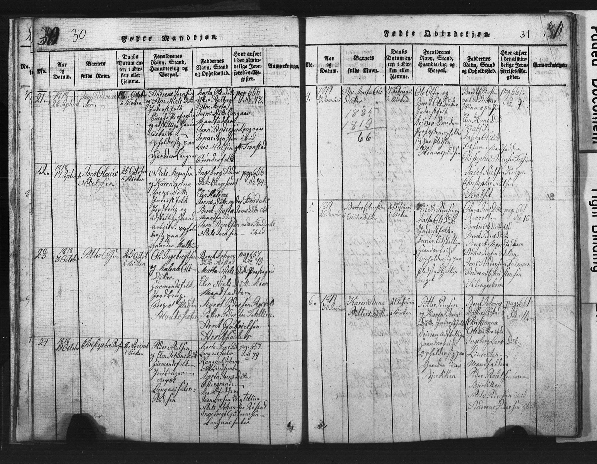 Ministerialprotokoller, klokkerbøker og fødselsregistre - Nord-Trøndelag, SAT/A-1458/701/L0017: Klokkerbok nr. 701C01, 1817-1825, s. 30-31