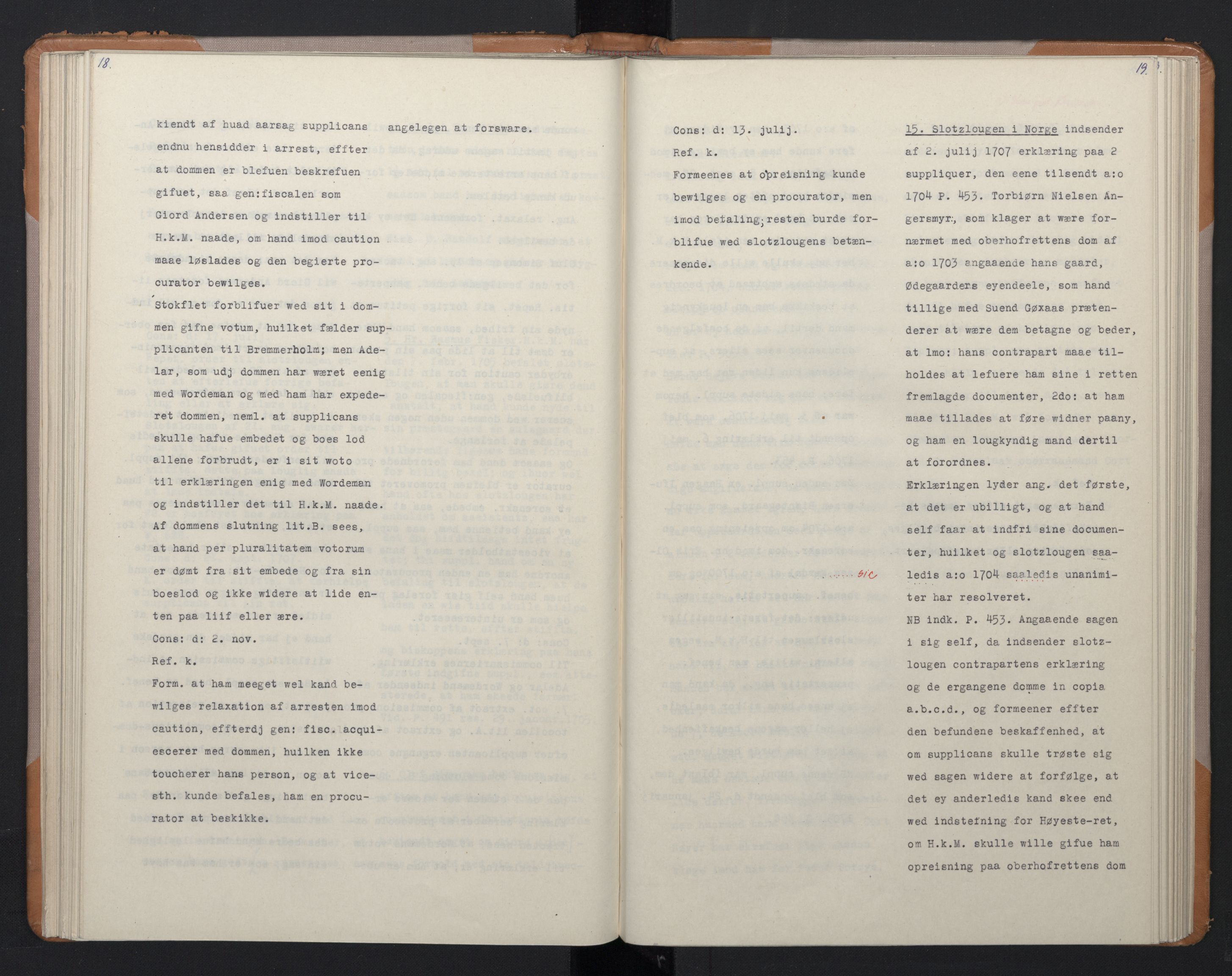 Avskriftsamlingen, RA/EA-4022/F/Fa/L0075: Supplikker, 1707, s. 101