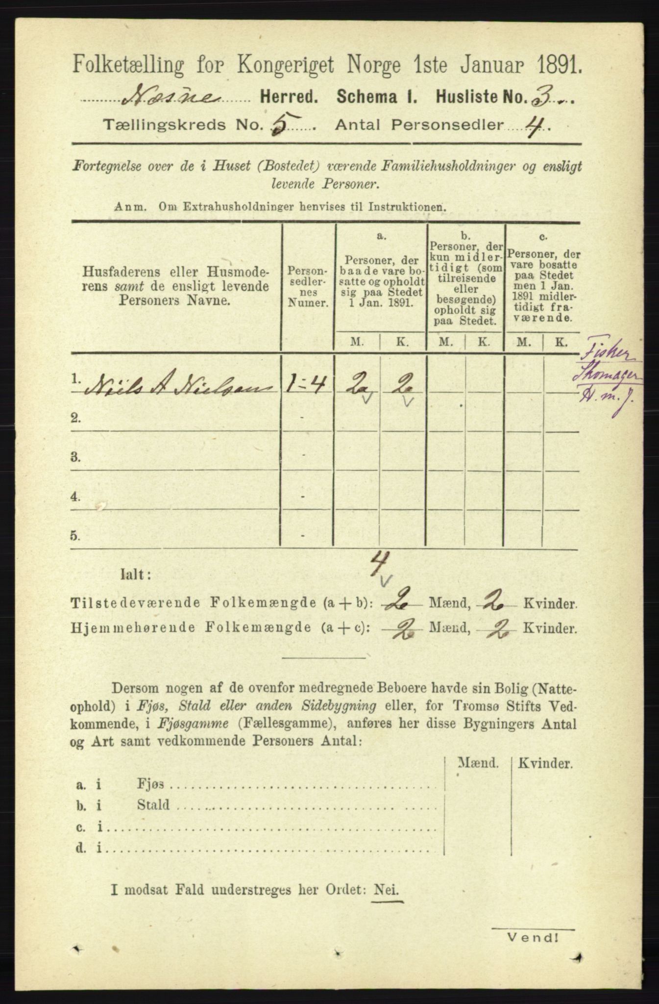 RA, Folketelling 1891 for 1828 Nesna herred, 1891, s. 2699