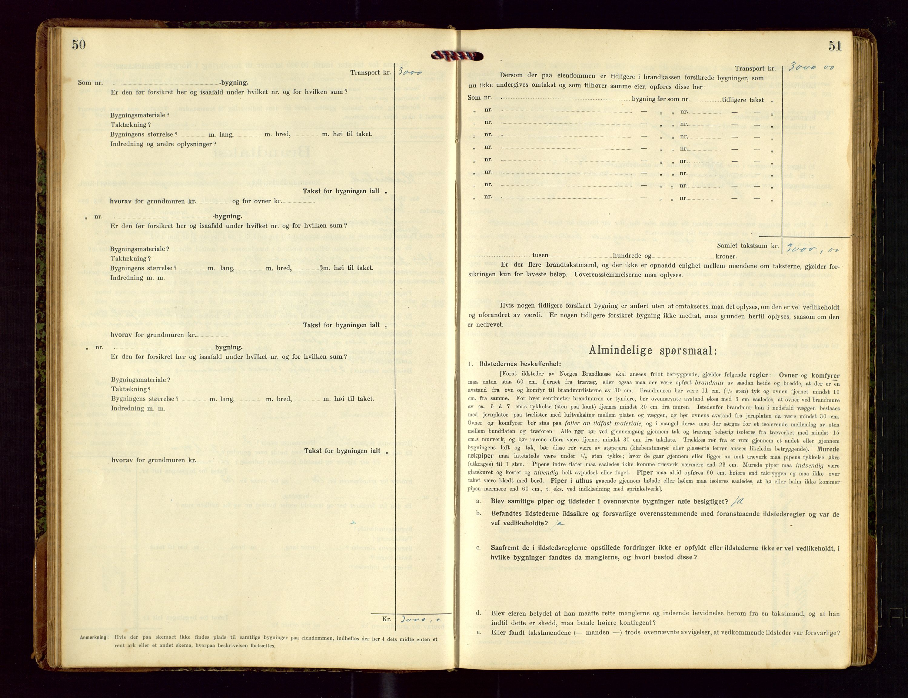 Heskestad lensmannskontor, SAST/A-100304/Gob/L0002: "Brandtakstprotokol", 1915-1922, s. 50-51