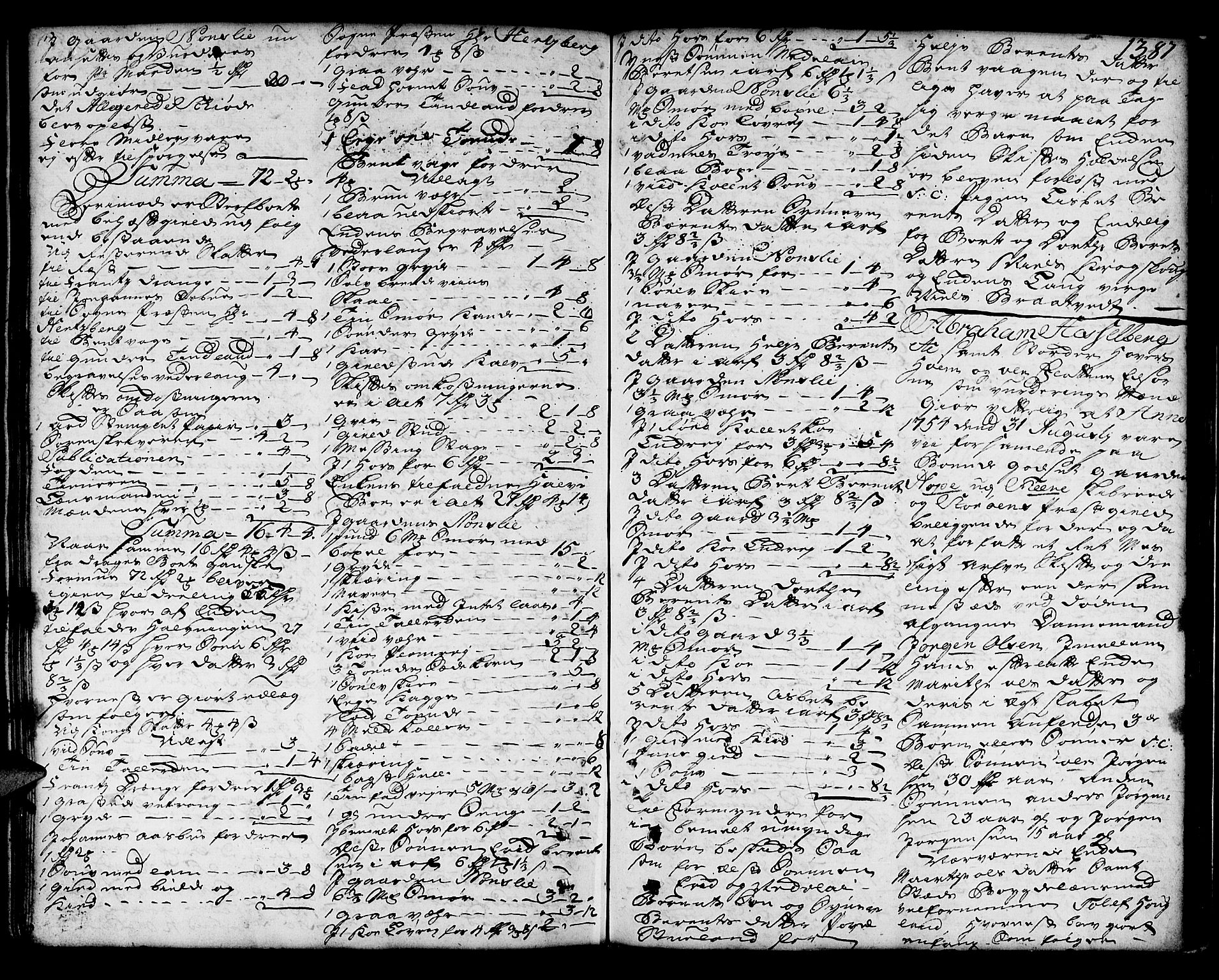 Sunnhordland sorenskrivar, SAB/A-2401/1/H/Ha/Haa/L0006: Skifteprotokollar. Register på lesesal. Fol. 1061- ut, 1753-1755, s. 1386b-1387a