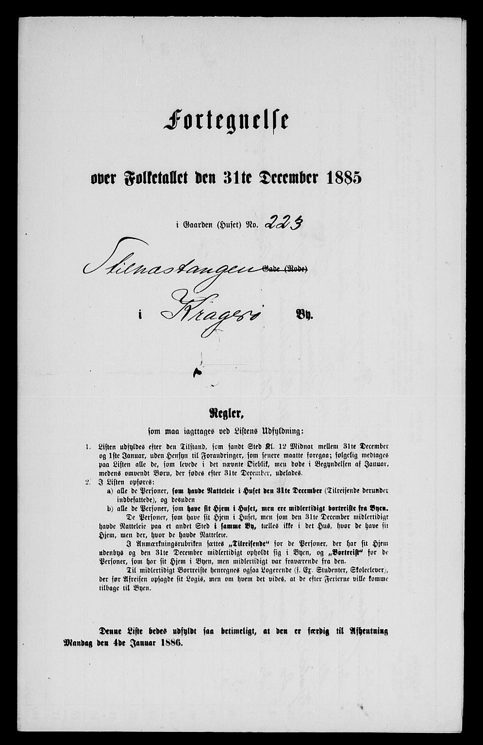 SAKO, Folketelling 1885 for 0801 Kragerø kjøpstad, 1885, s. 164