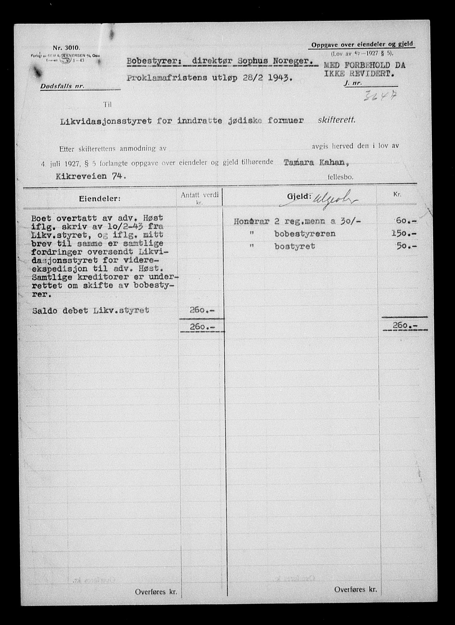 Justisdepartementet, Tilbakeføringskontoret for inndratte formuer, AV/RA-S-1564/H/Hc/Hcc/L0948: --, 1945-1947, s. 622