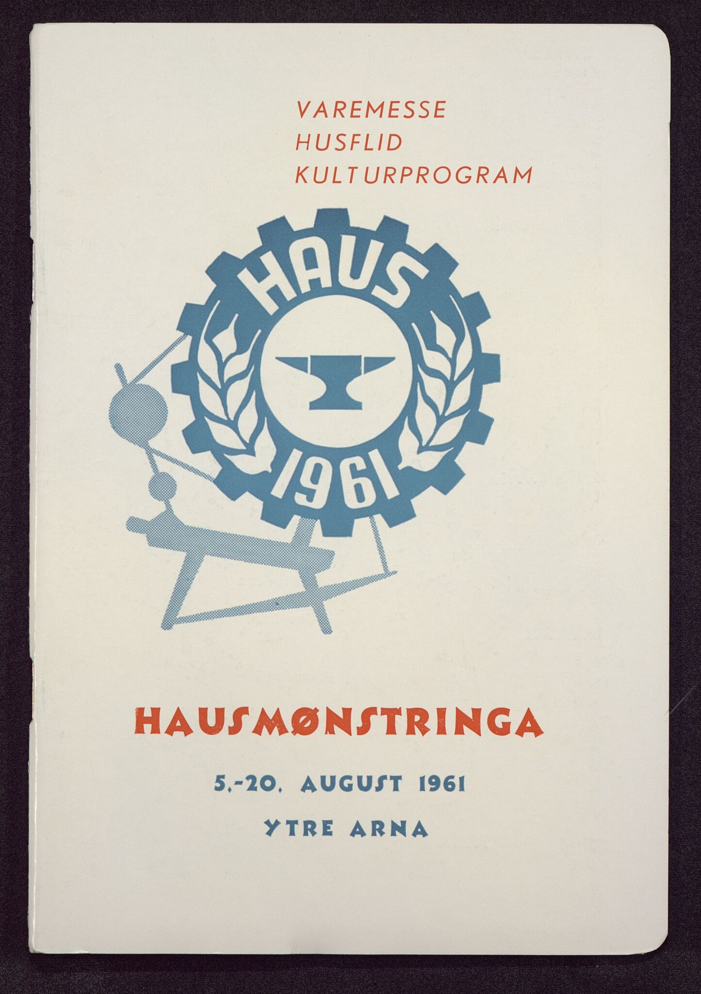 Haus/Arna kommune. Formannskapet, BBA/A-0057/X/L0001/0015: Egenproduserte trykksaker. / Hausmønstringa 5.-20. august 1961 Ytre Arna. Katalog, heftet., 1961