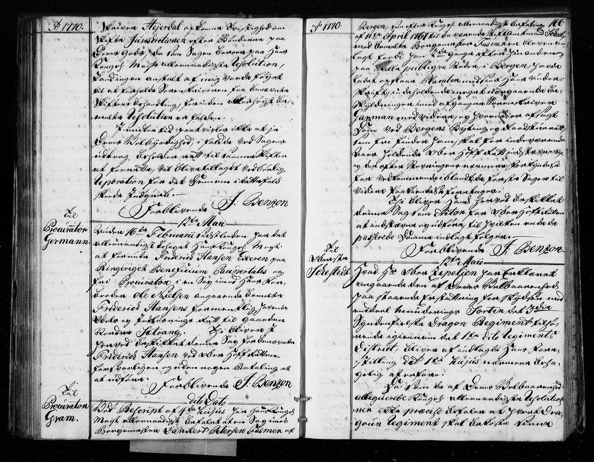 Stattholderembetet 1572-1771, AV/RA-EA-2870/Bf/L0008: Stattholderprotokoll (allmenn kopibok), 1769-1770, s. 165b-166a