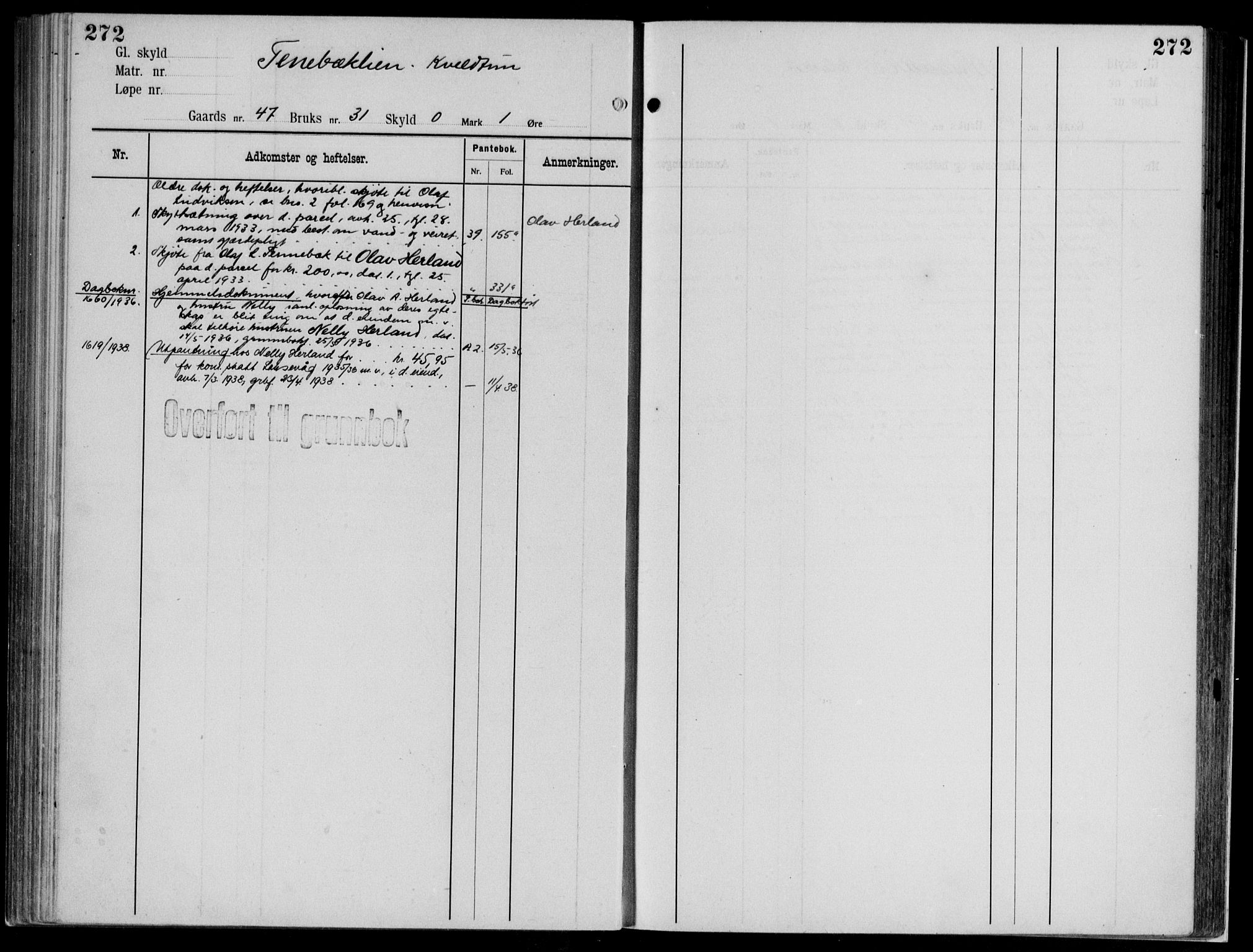 Midhordland sorenskriveri, AV/SAB-A-3001/1/G/Ga/Gab/L0112: Panteregister nr. II.A.b.112, s. 272