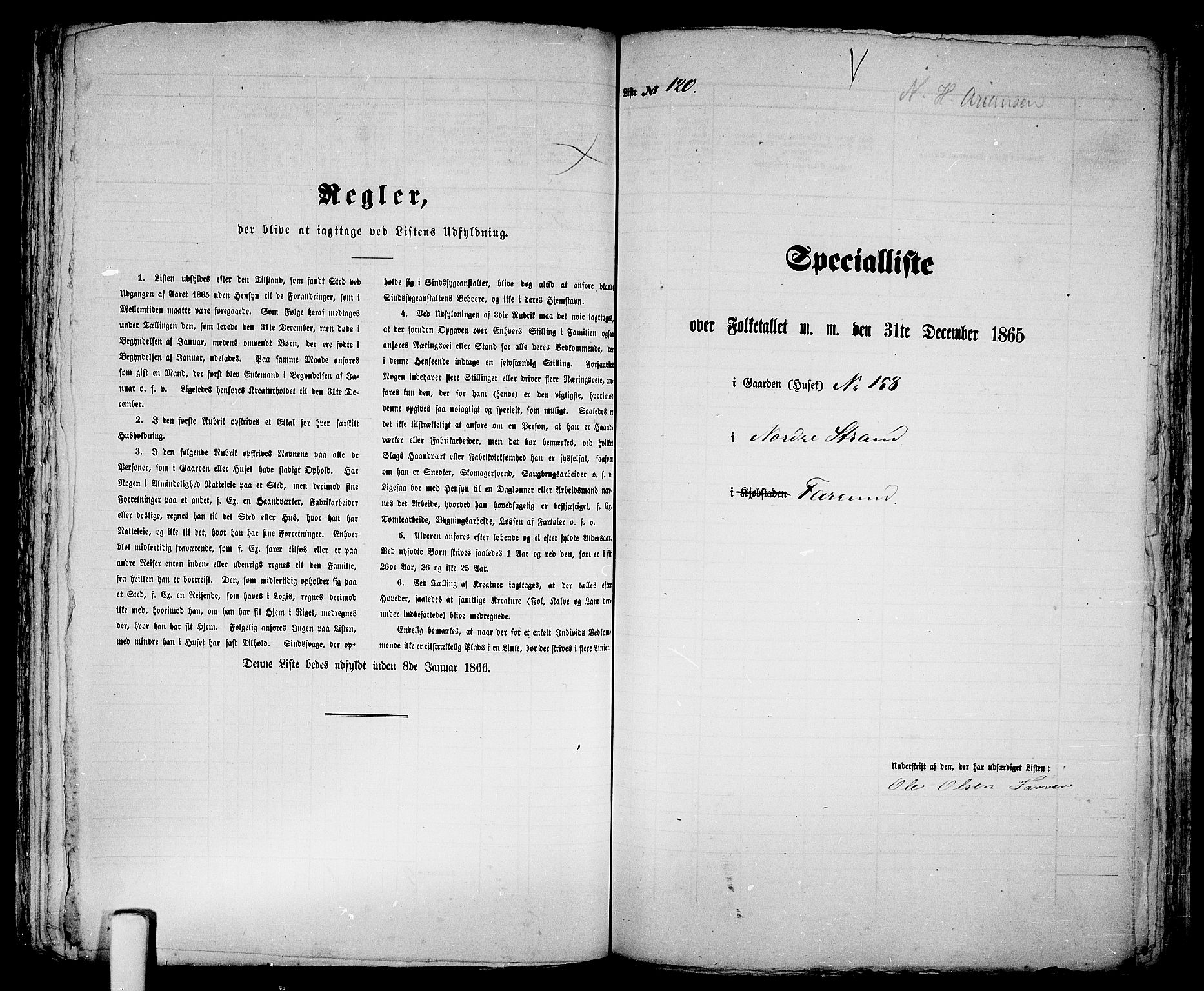 RA, Folketelling 1865 for 1003B Vanse prestegjeld, Farsund ladested, 1865, s. 246