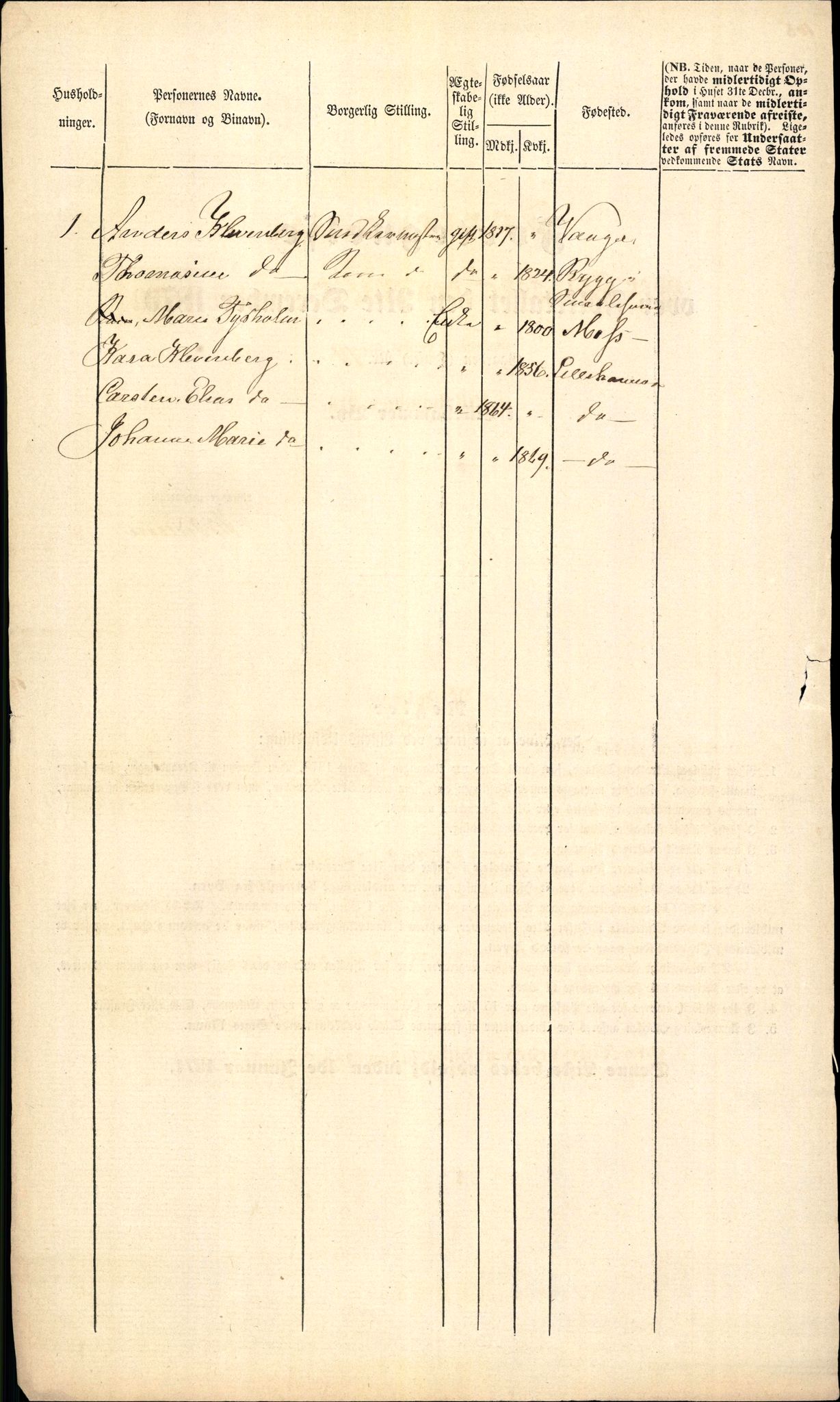 RA, Folketelling 1870 for 0501 Lillehammer kjøpstad, 1870, s. 105
