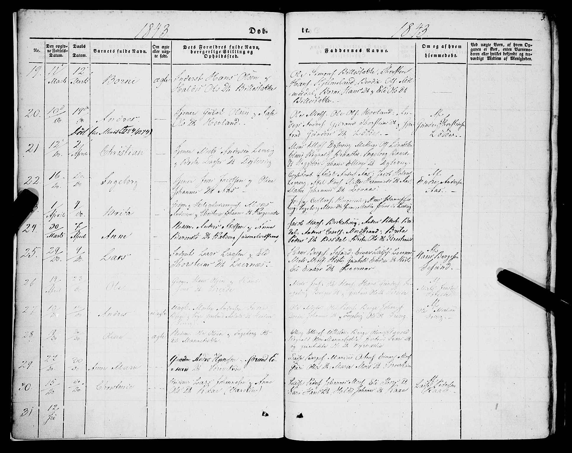 Lavik sokneprestembete, AV/SAB-A-80901: Ministerialbok nr. A 3, 1843-1863, s. 3