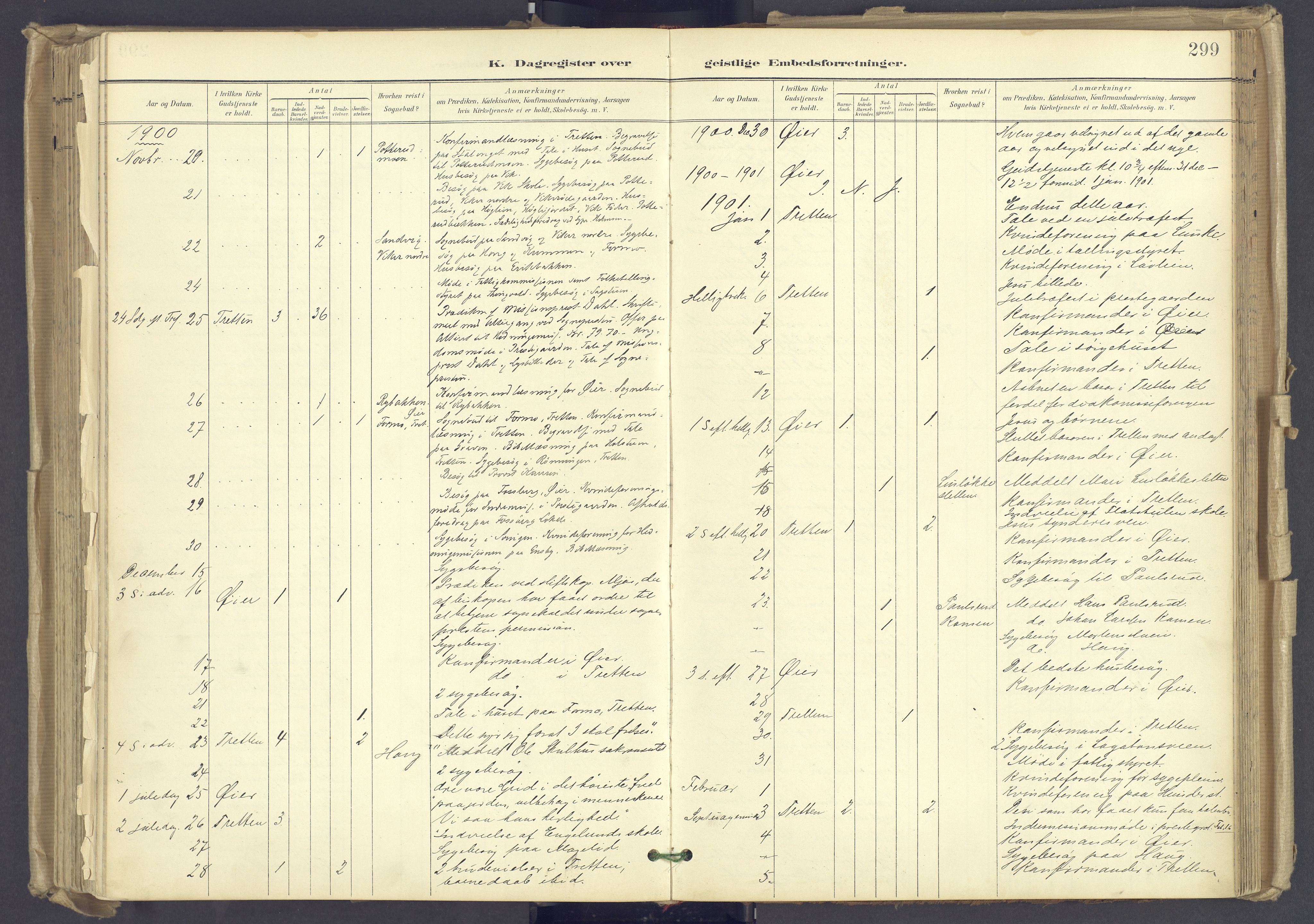 Øyer prestekontor, AV/SAH-PREST-084/H/Ha/Haa/L0012: Ministerialbok nr. 12, 1897-1920, s. 299