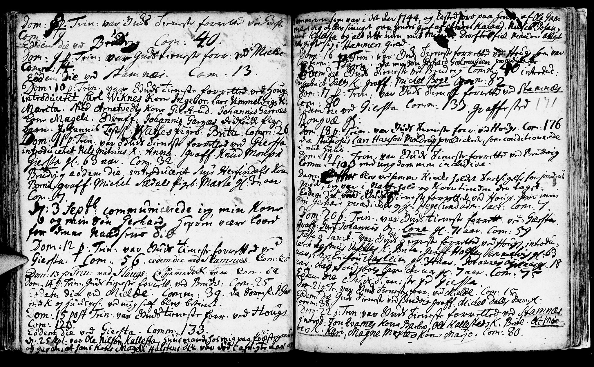 Haus sokneprestembete, SAB/A-75601/H/Haa: Ministerialbok nr. A 5, 1733-1747, s. 171