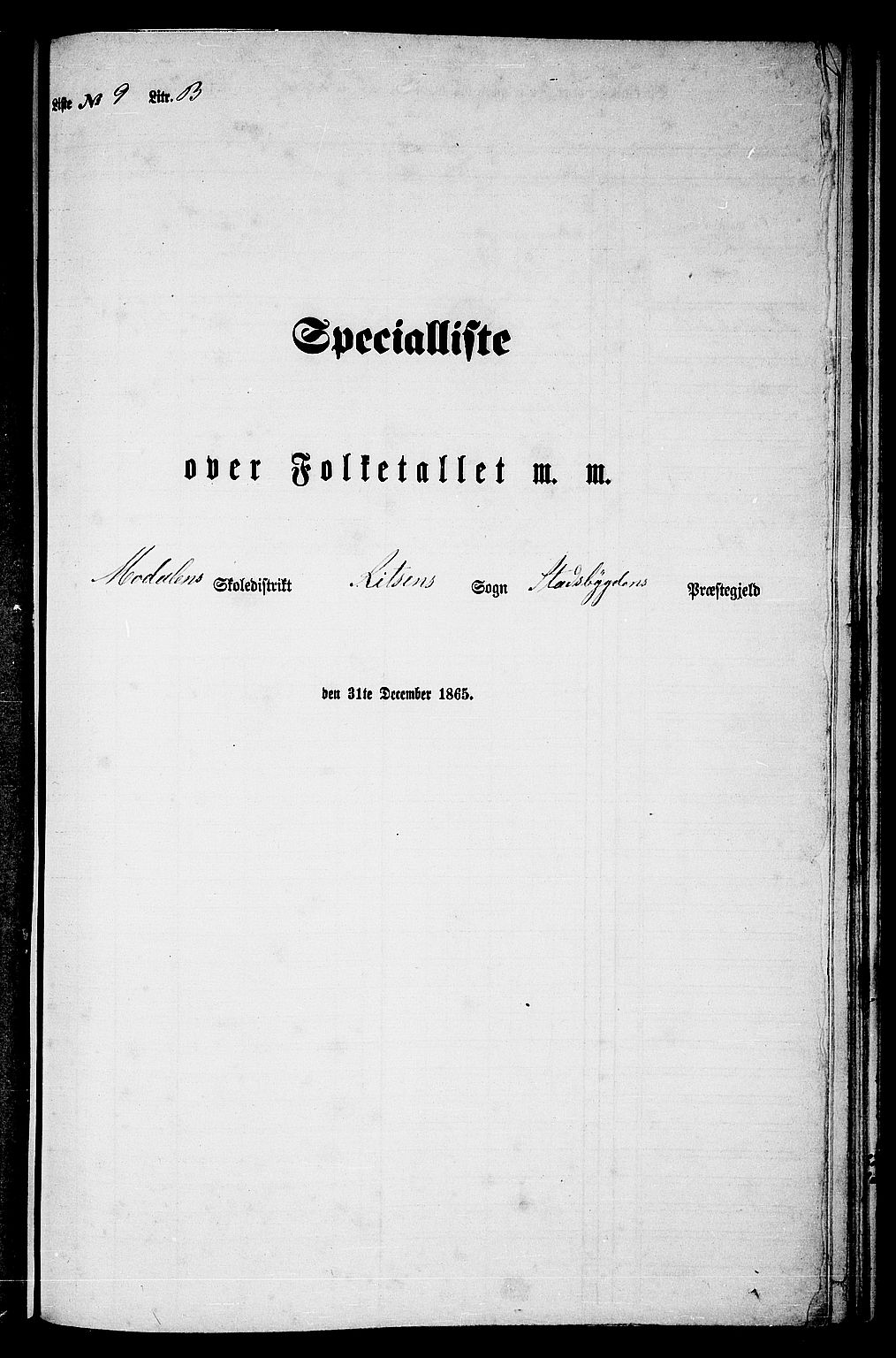 RA, Folketelling 1865 for 1625P Stadsbygd prestegjeld, 1865, s. 186