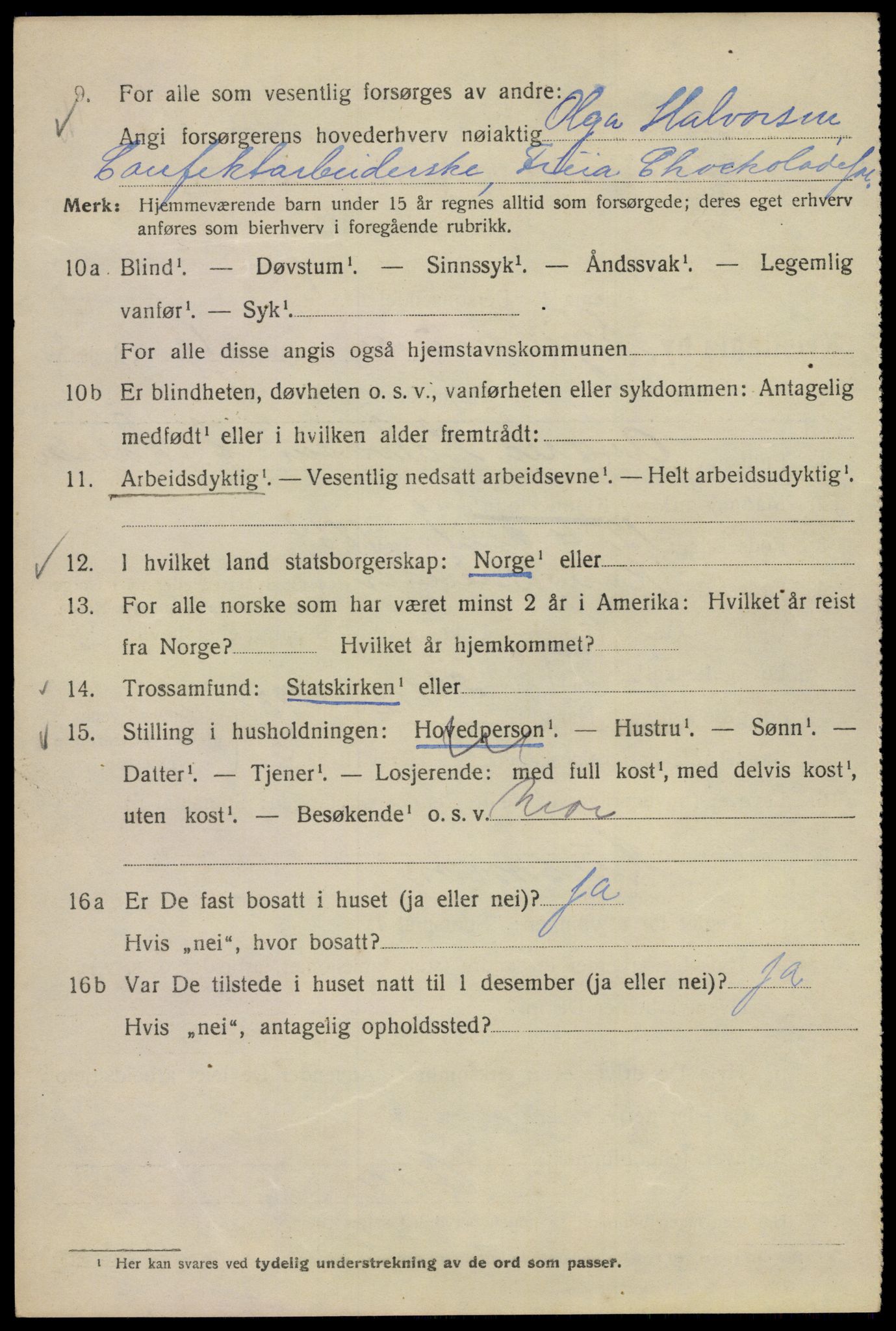 SAO, Folketelling 1920 for 0301 Kristiania kjøpstad, 1920, s. 513108