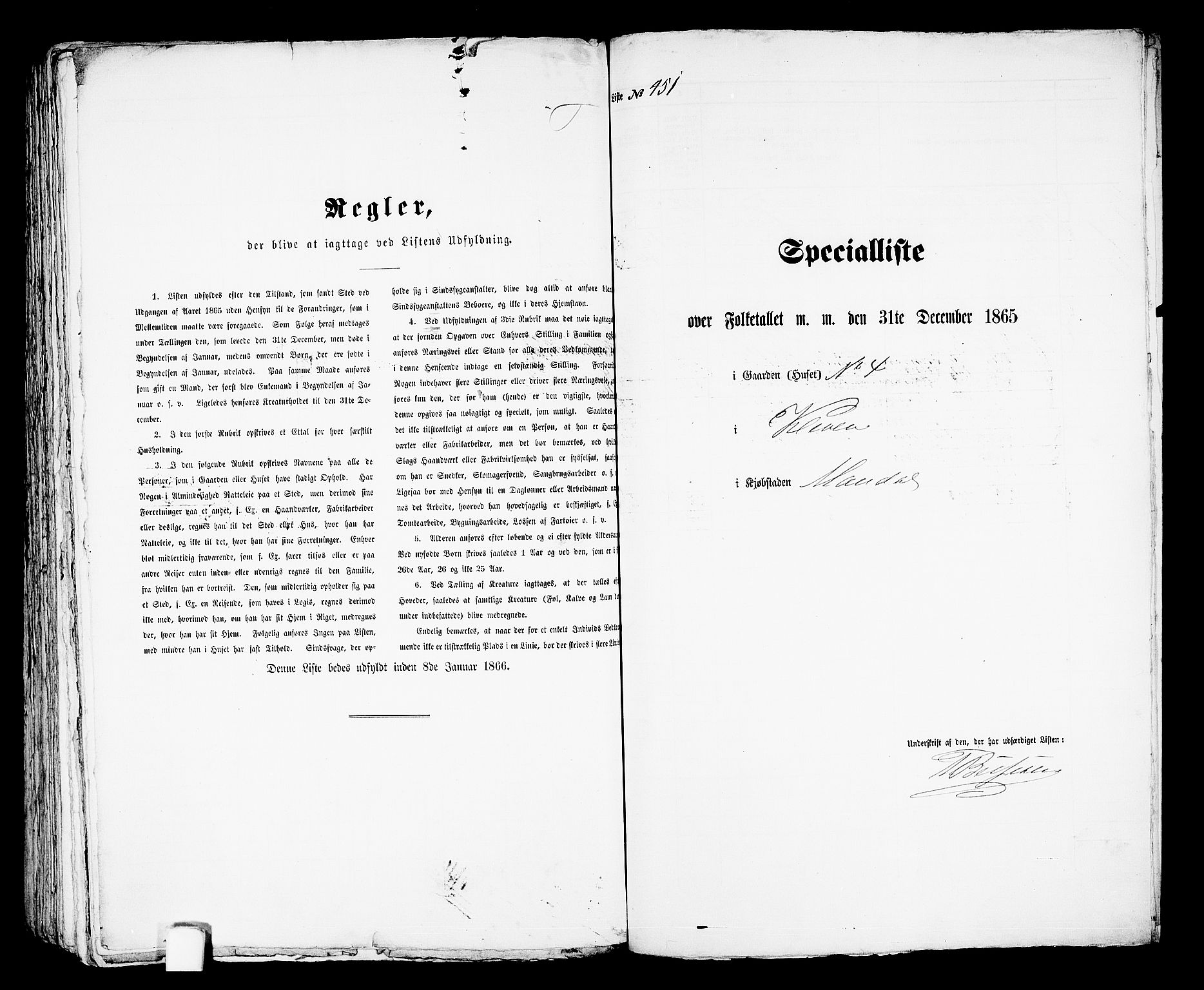RA, Folketelling 1865 for 1002B Mandal prestegjeld, Mandal ladested, 1865, s. 911