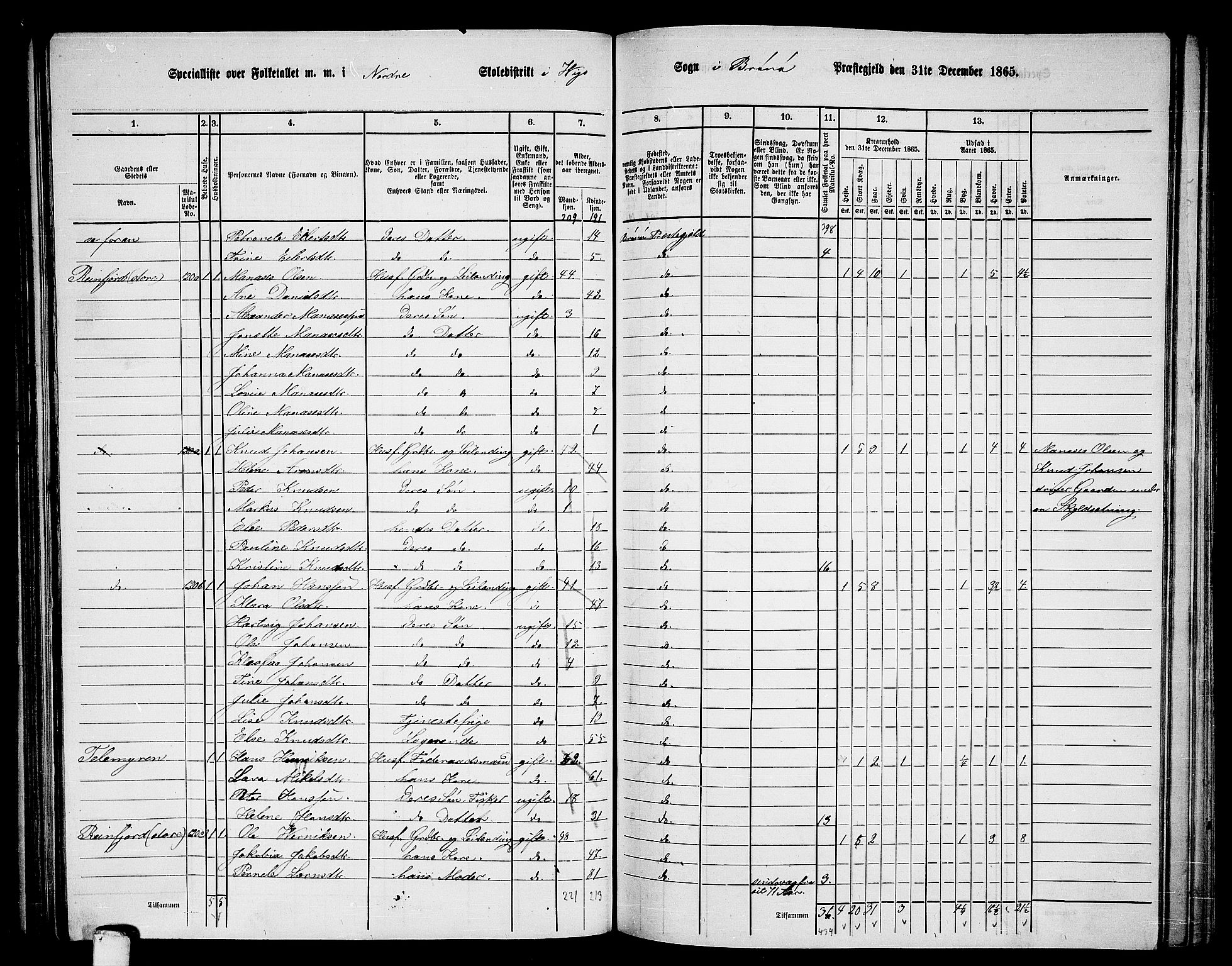 RA, Folketelling 1865 for 1814P Brønnøy prestegjeld, 1865, s. 88