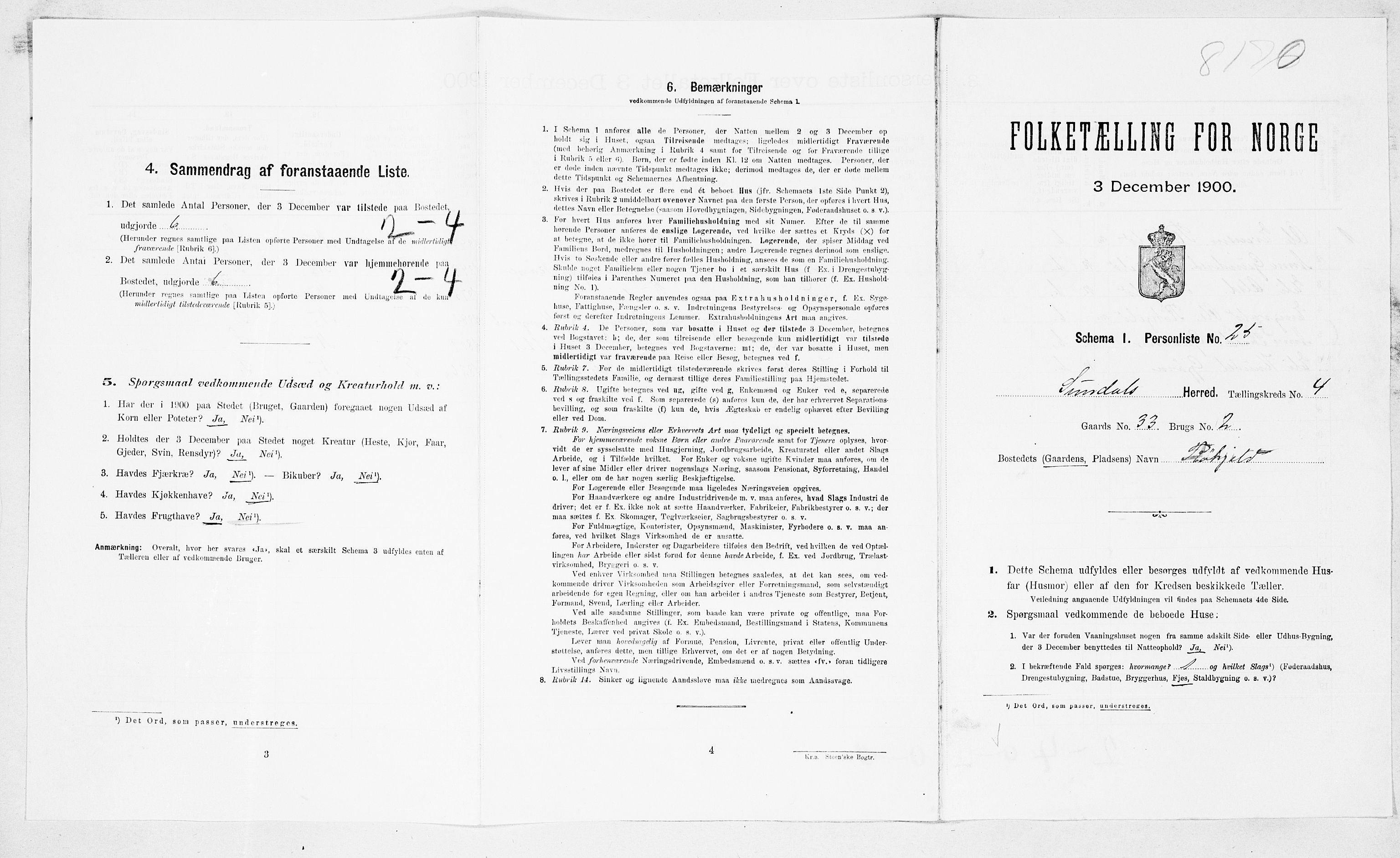 SAT, Folketelling 1900 for 1563 Sunndal herred, 1900, s. 264