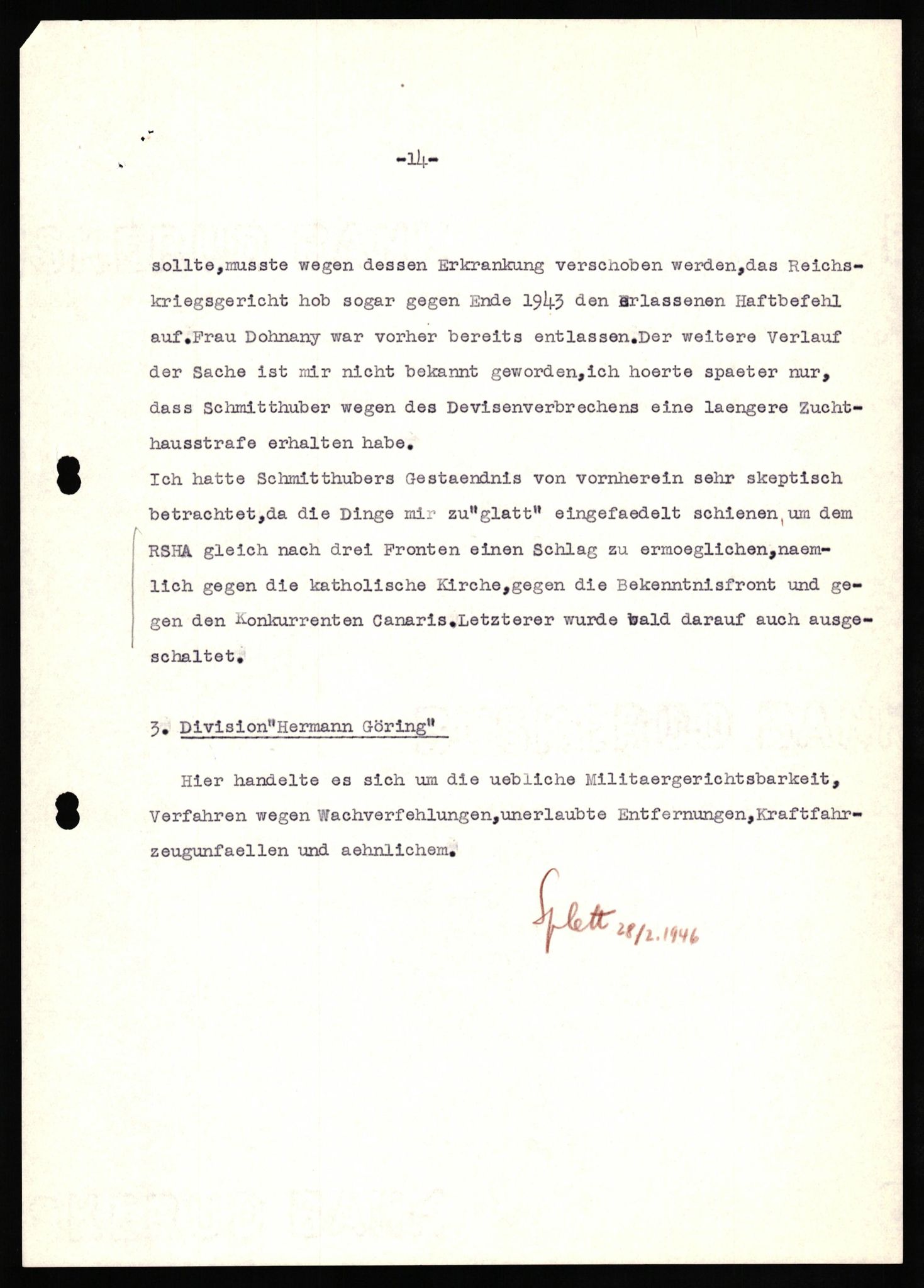 Forsvaret, Forsvarets overkommando II, AV/RA-RAFA-3915/D/Db/L0032: CI Questionaires. Tyske okkupasjonsstyrker i Norge. Tyskere., 1945-1946, s. 280